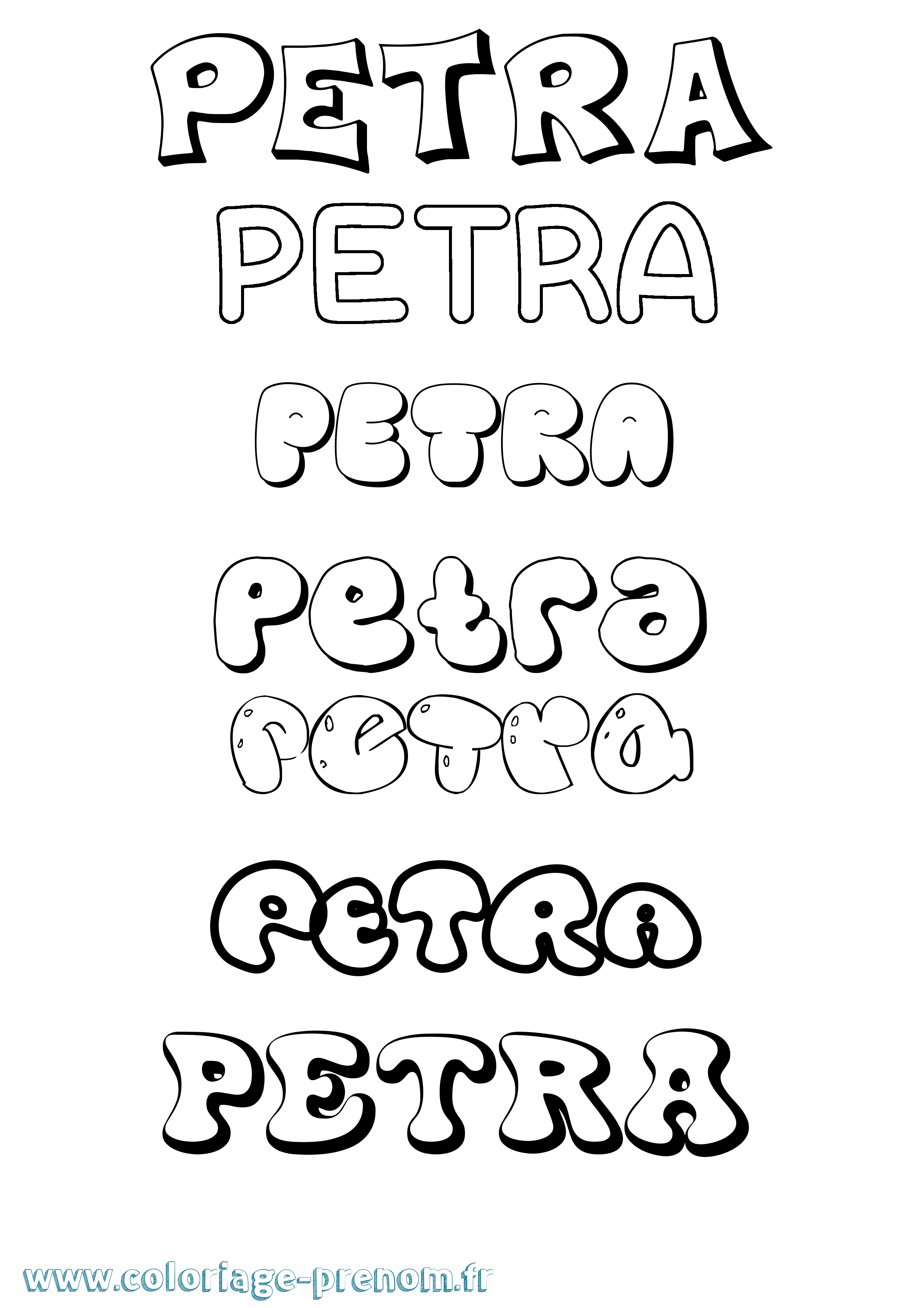 Coloriage Petra Bubble Coloriage prénom Petra Bubble