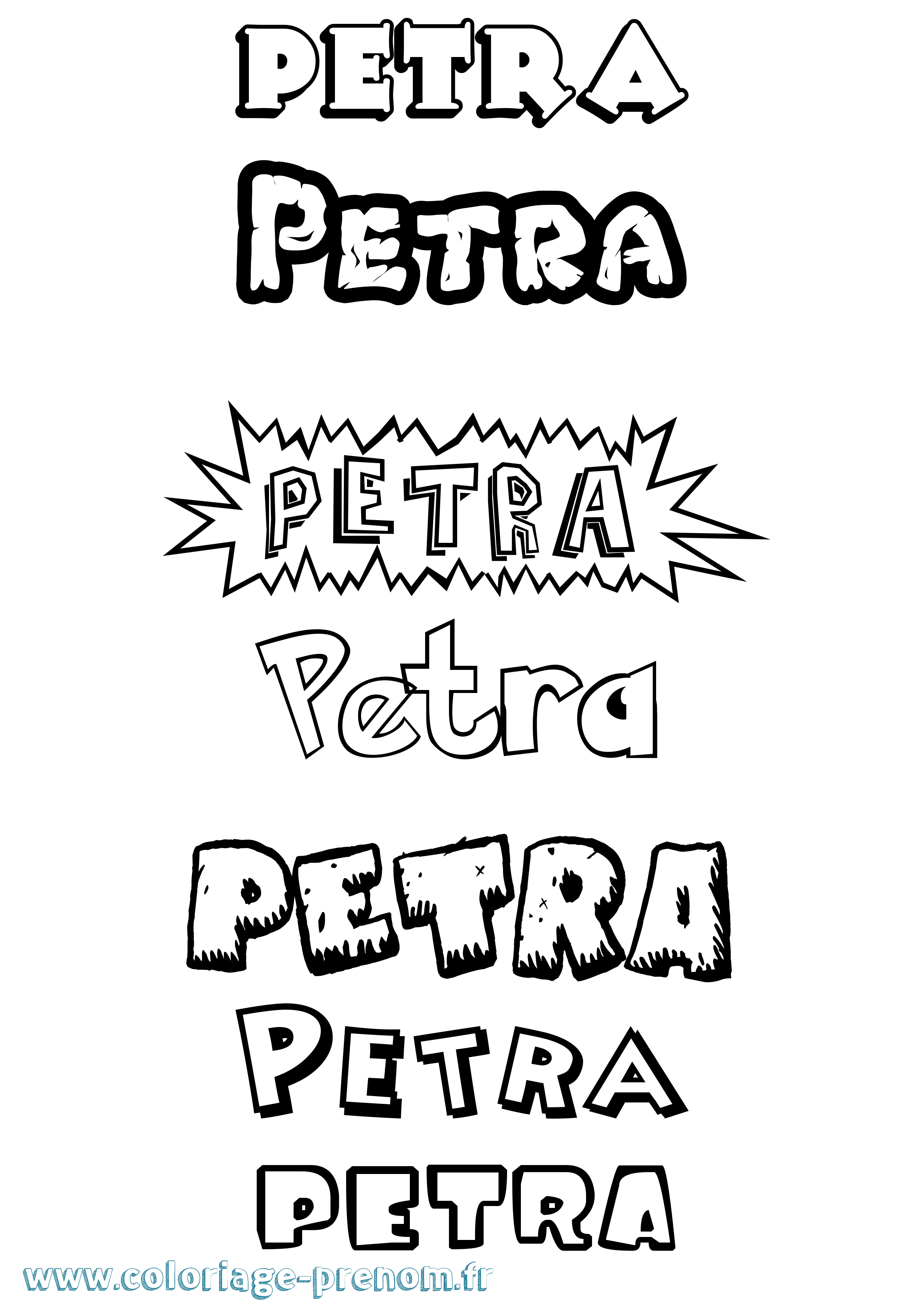 Coloriage Petra Dessin Animé Coloriage prénom Petra Dessin Animé