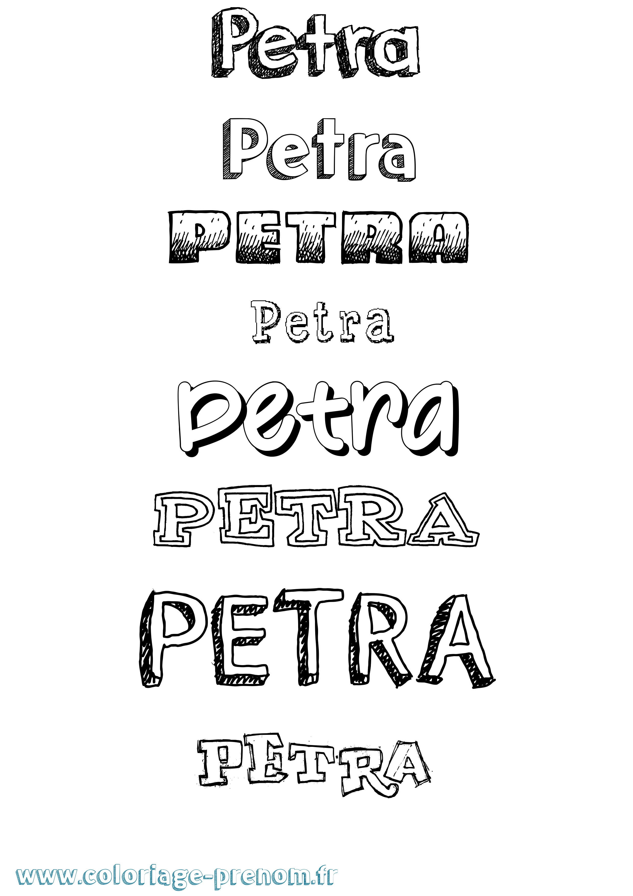 Coloriage Petra Dessiné Coloriage prénom Petra Dessiné