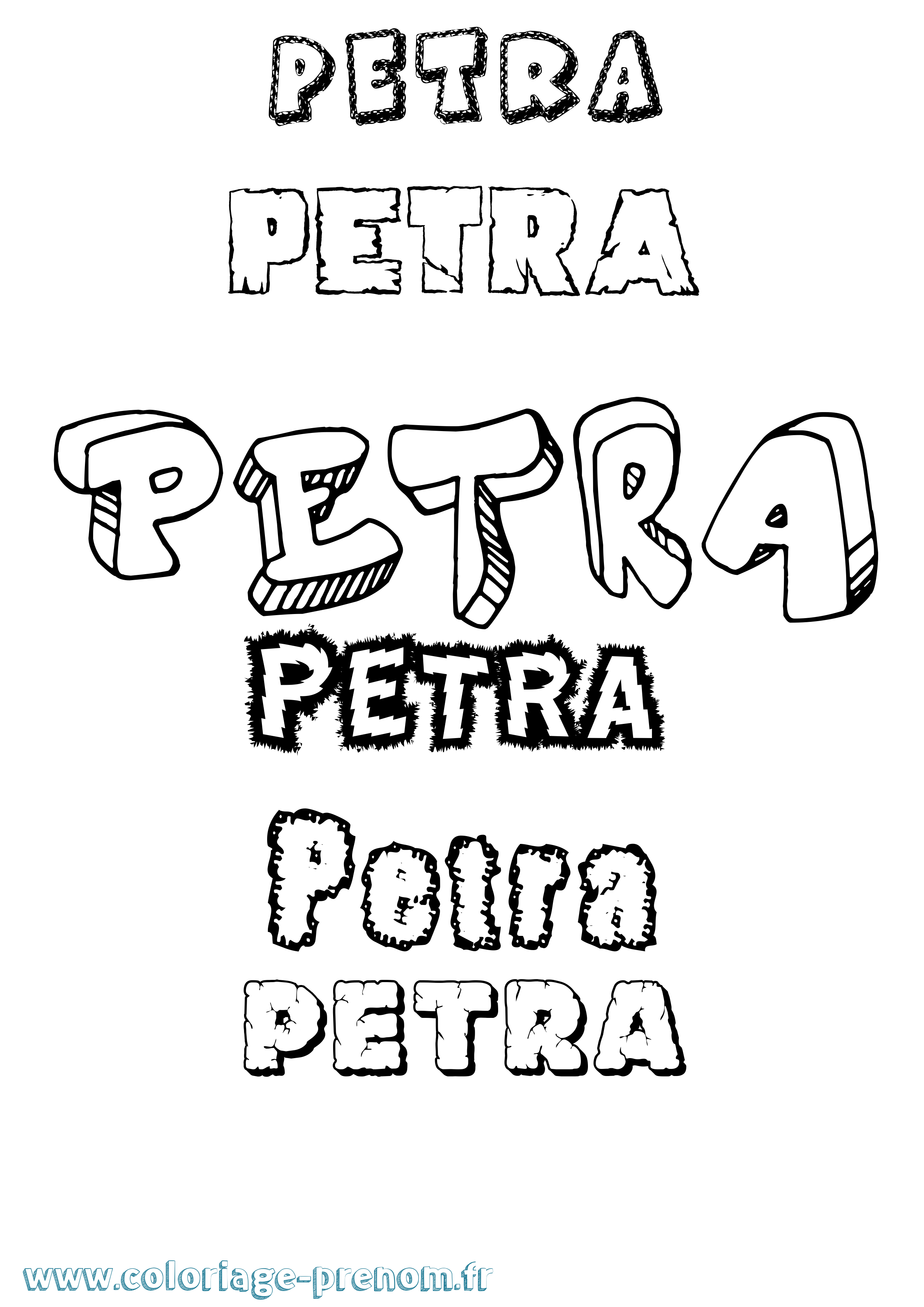 Coloriage Petra Destructuré Coloriage prénom Petra Destructuré