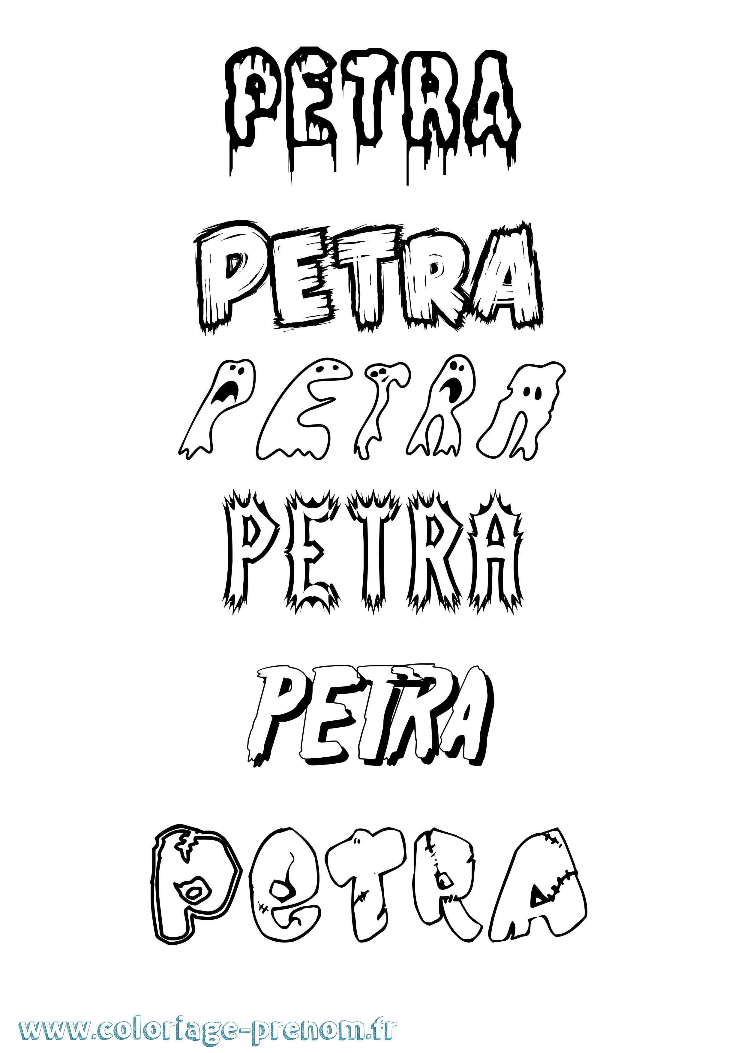 Coloriage Petra Frisson Coloriage prénom Petra Frisson