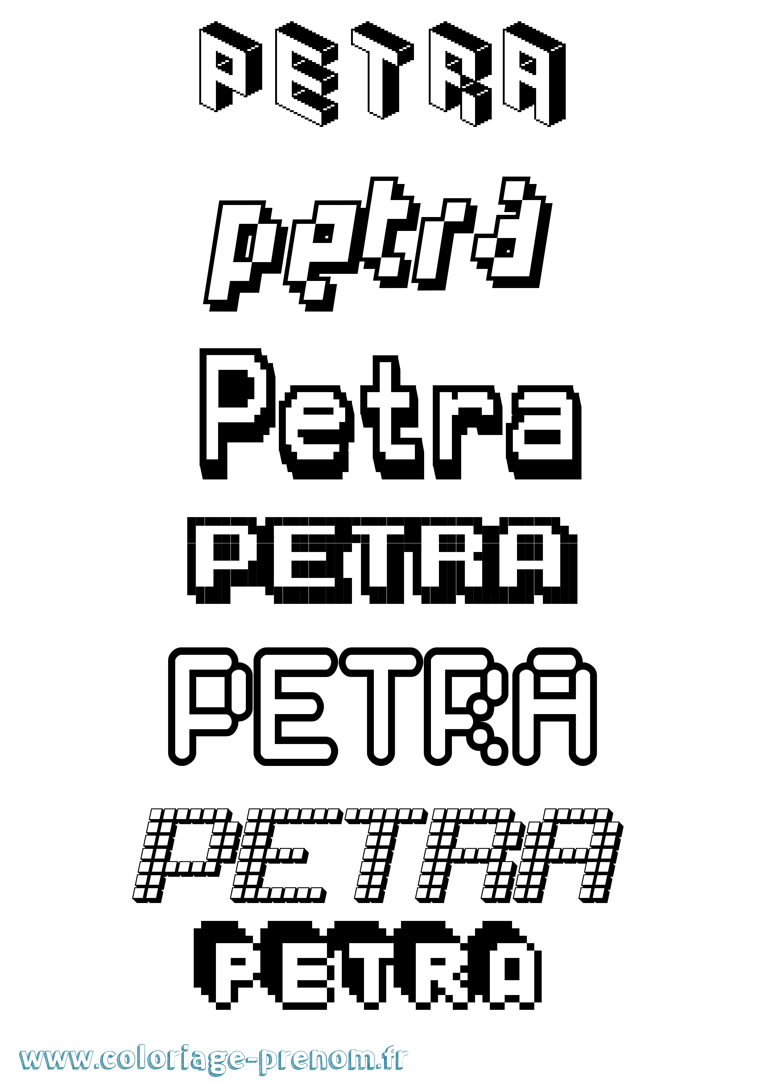 Coloriage Petra Pixel Coloriage prénom Petra Pixel