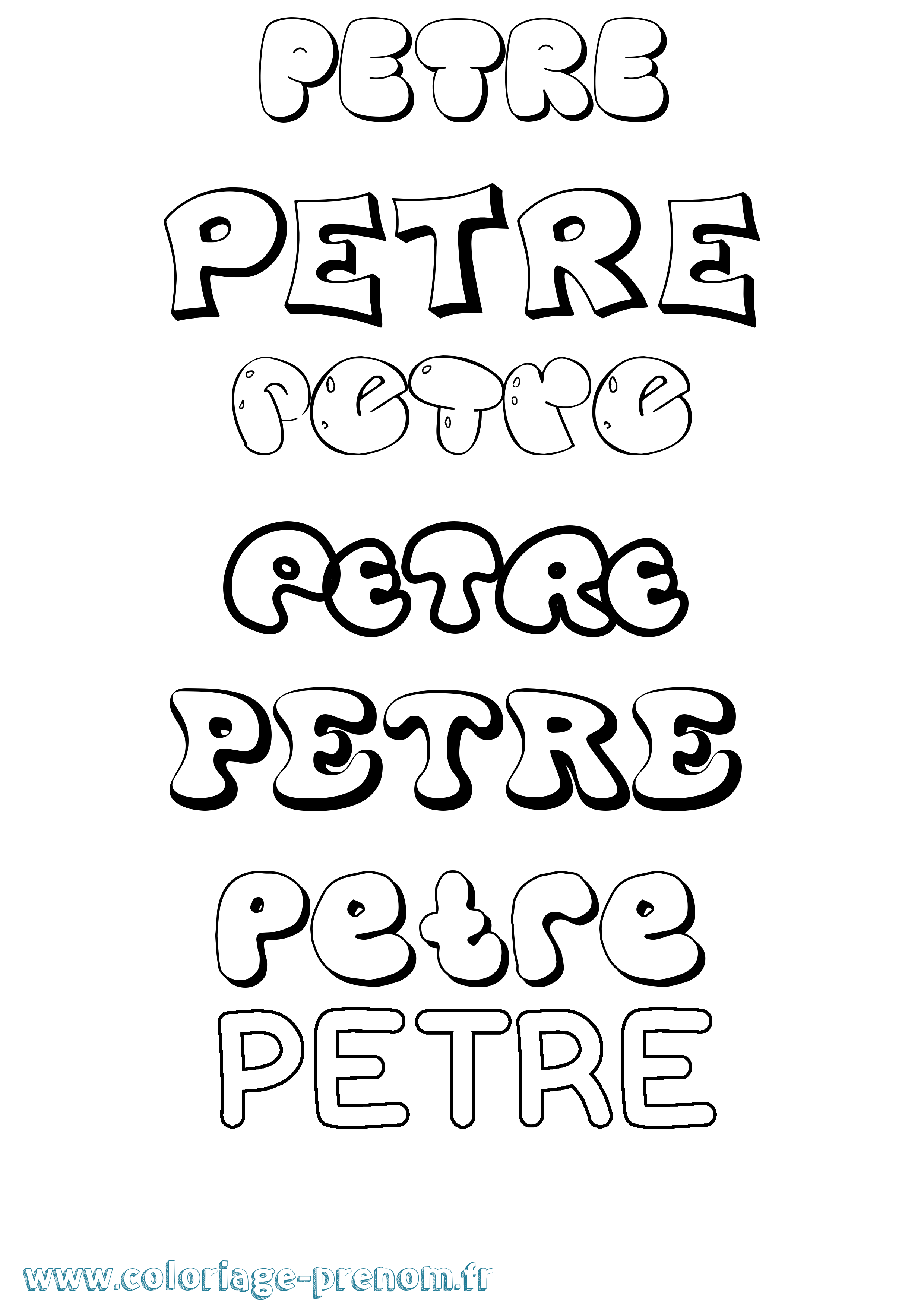 Coloriage Petre Bubble Coloriage prénom Petre Bubble
