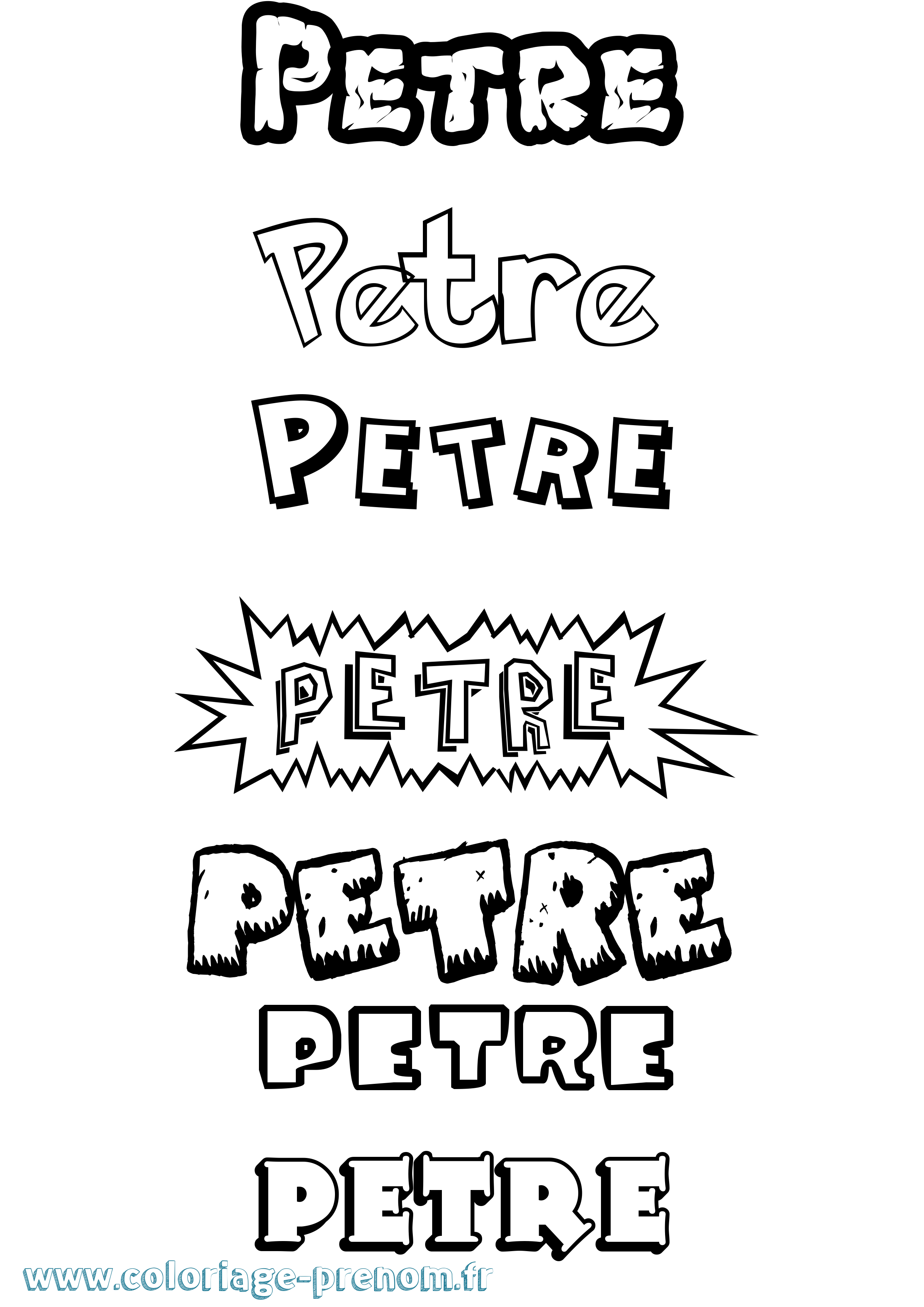 Coloriage Petre Dessin Animé Coloriage prénom Petre Dessin Animé