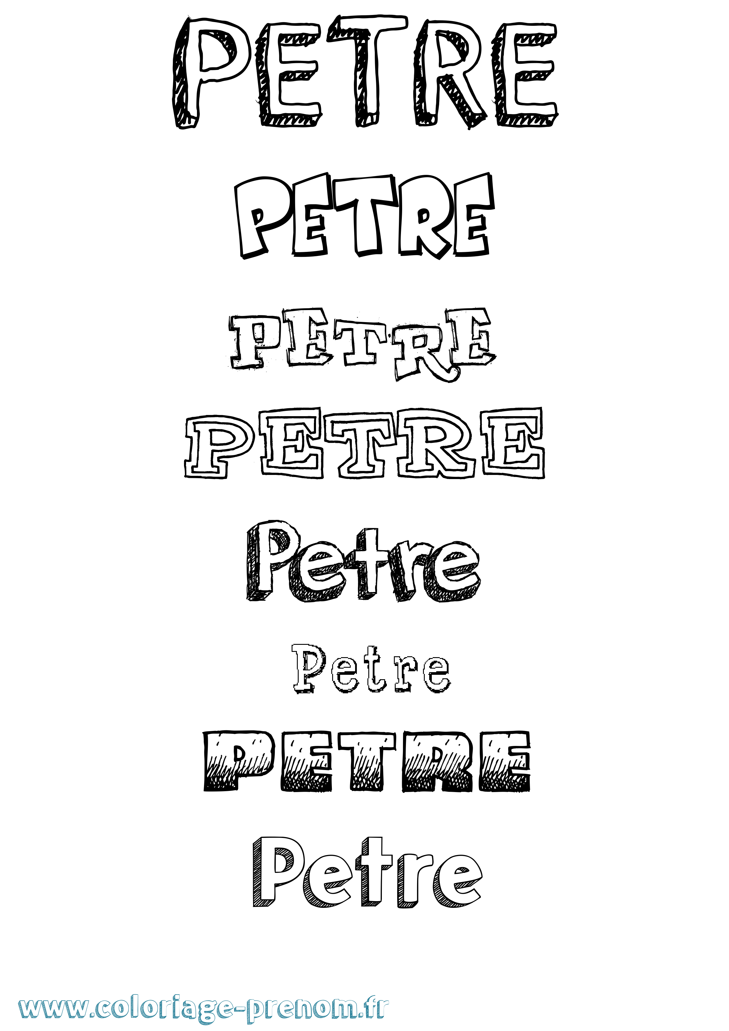 Coloriage Petre Dessiné Coloriage prénom Petre Dessiné