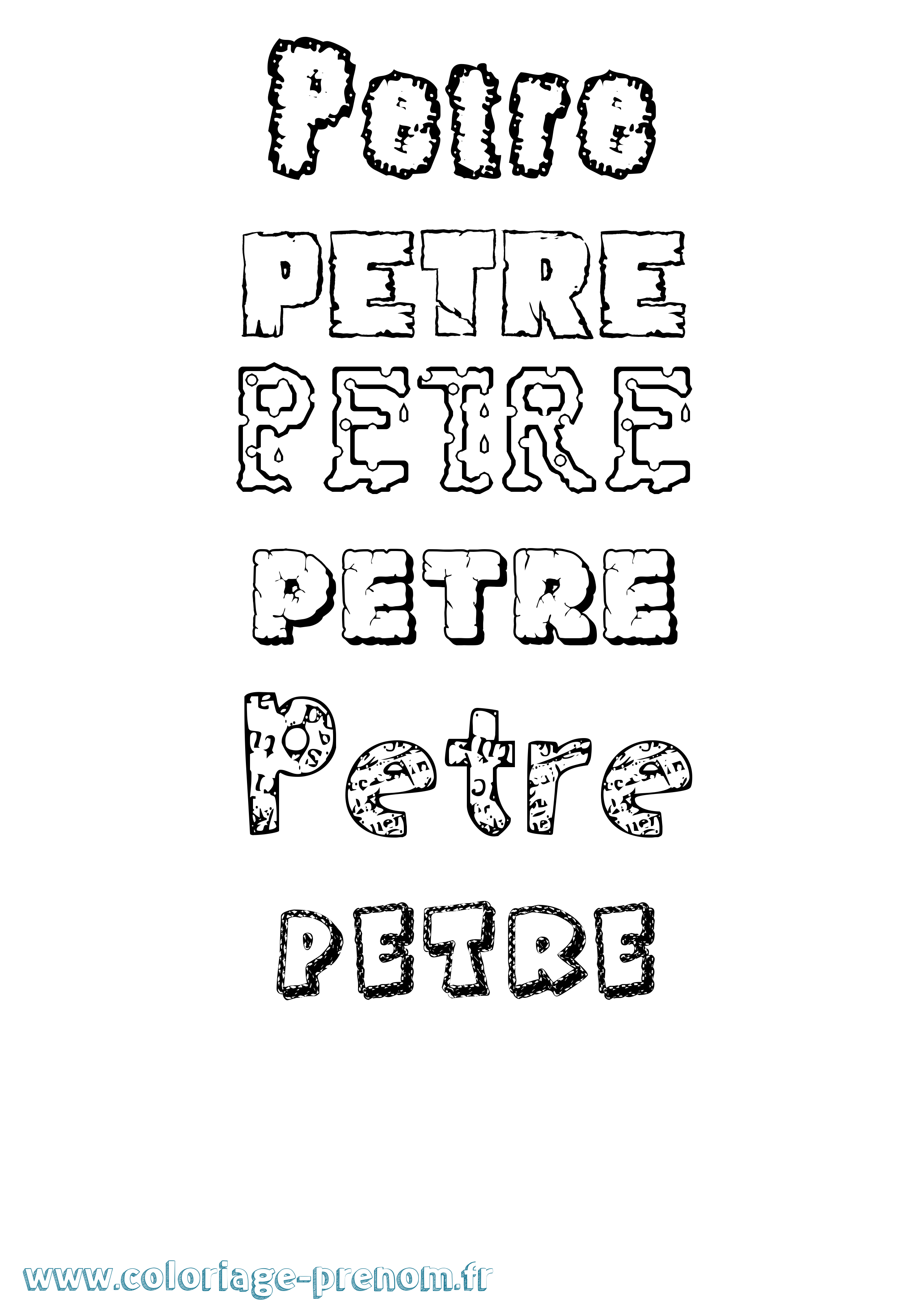 Coloriage Petre Destructuré Coloriage prénom Petre Destructuré