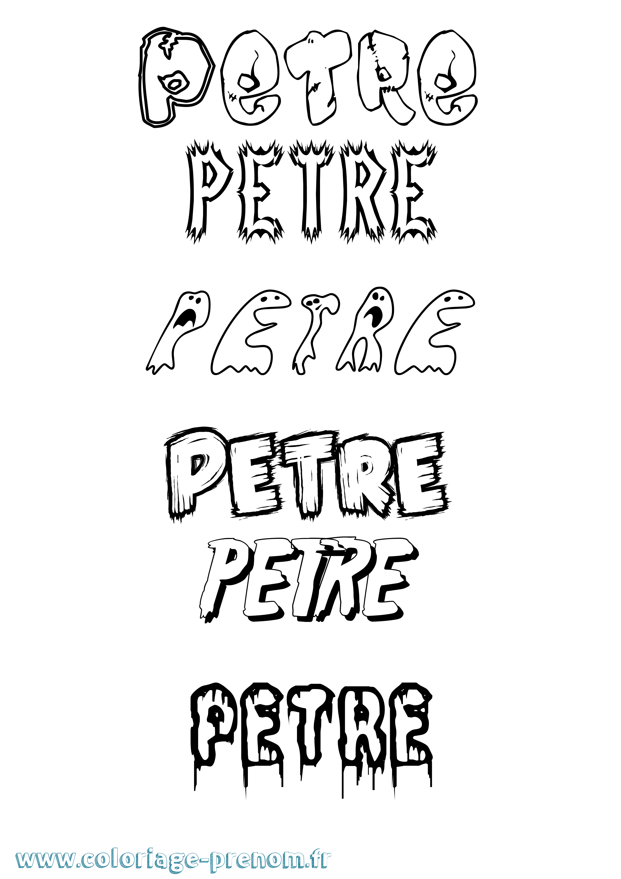 Coloriage Petre Frisson Coloriage prénom Petre Frisson