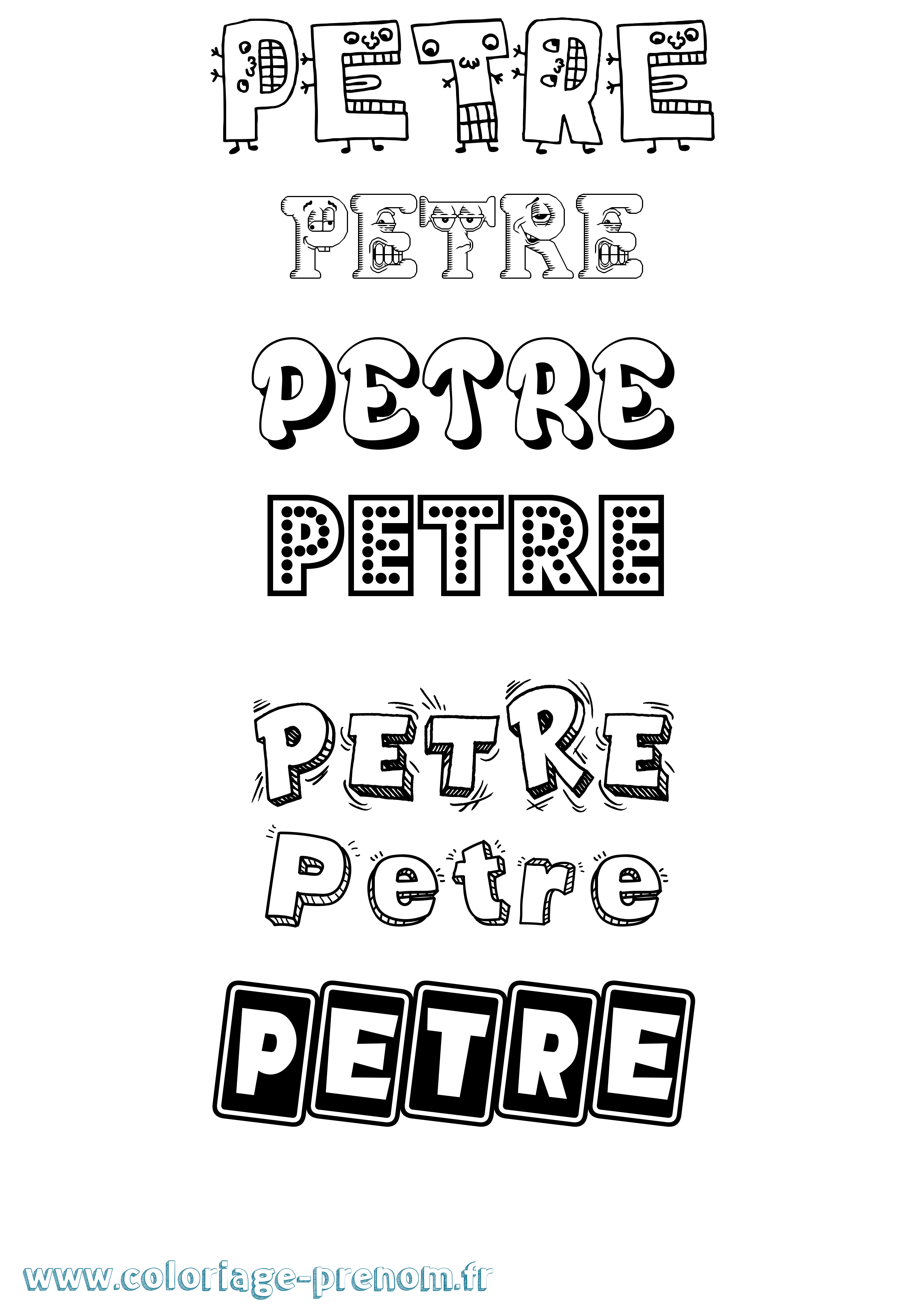 Coloriage Petre Fun Coloriage prénom Petre Fun