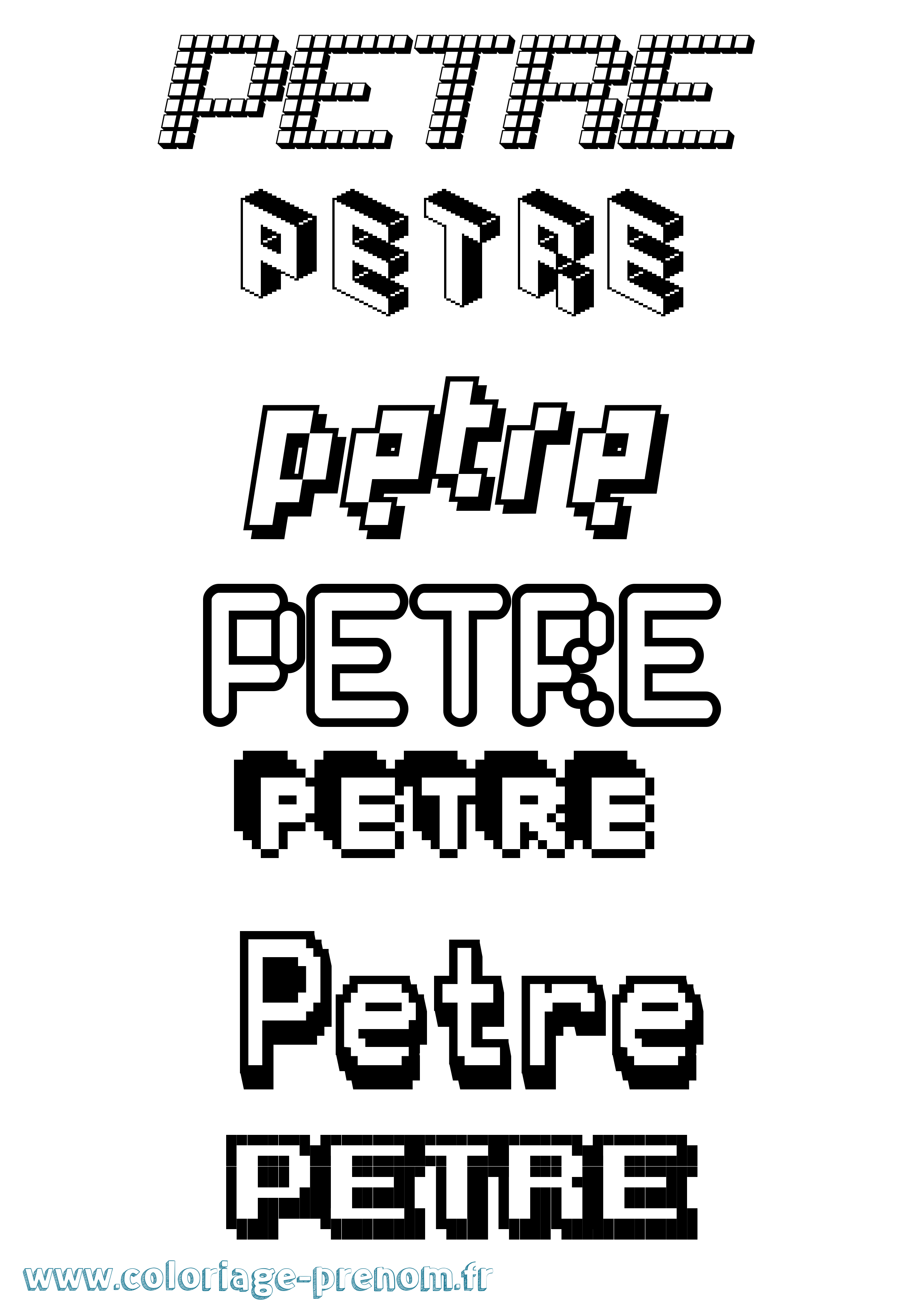 Coloriage Petre Pixel Coloriage prénom Petre Pixel