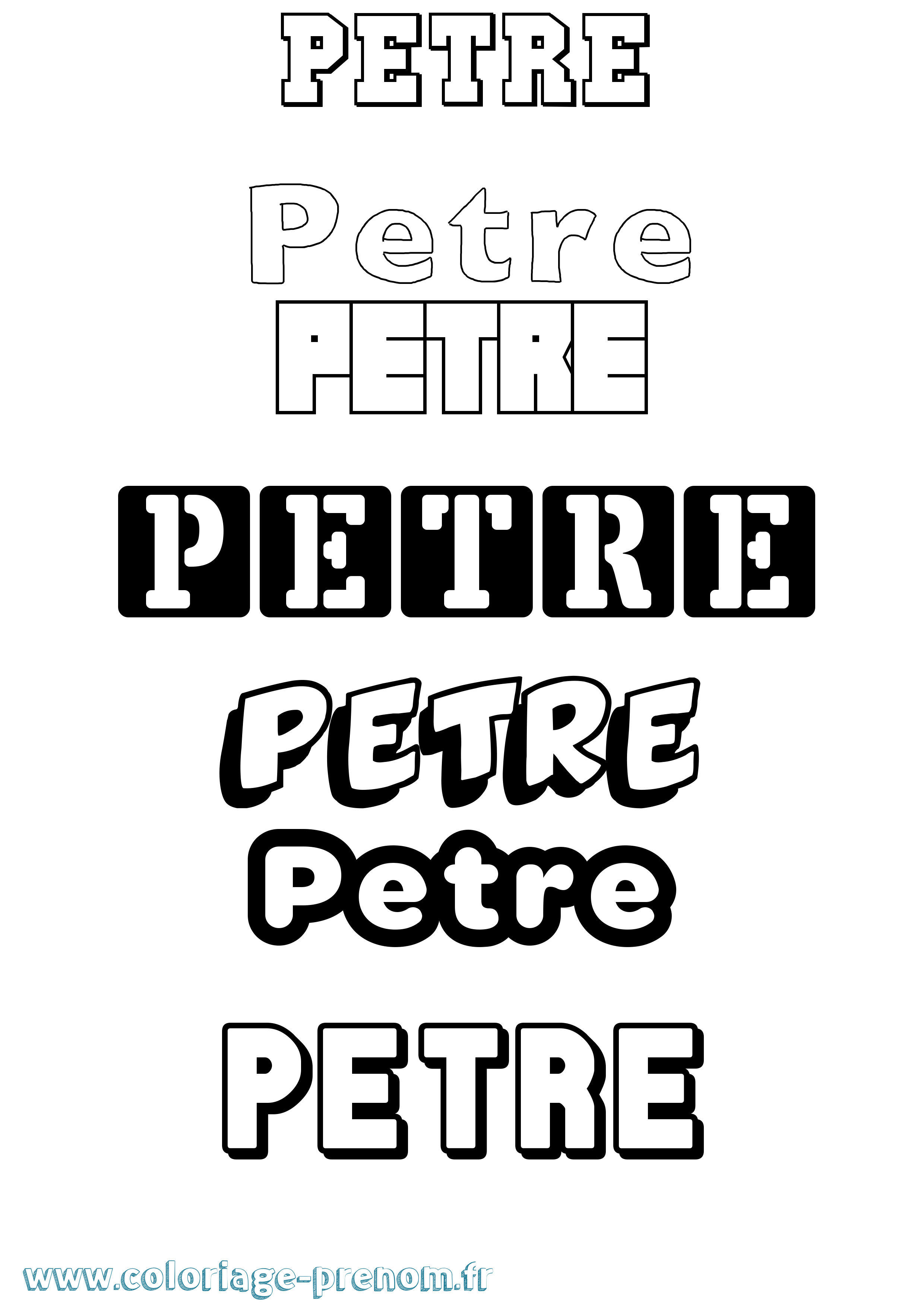 Coloriage Petre Simple Coloriage prénom Petre Simple