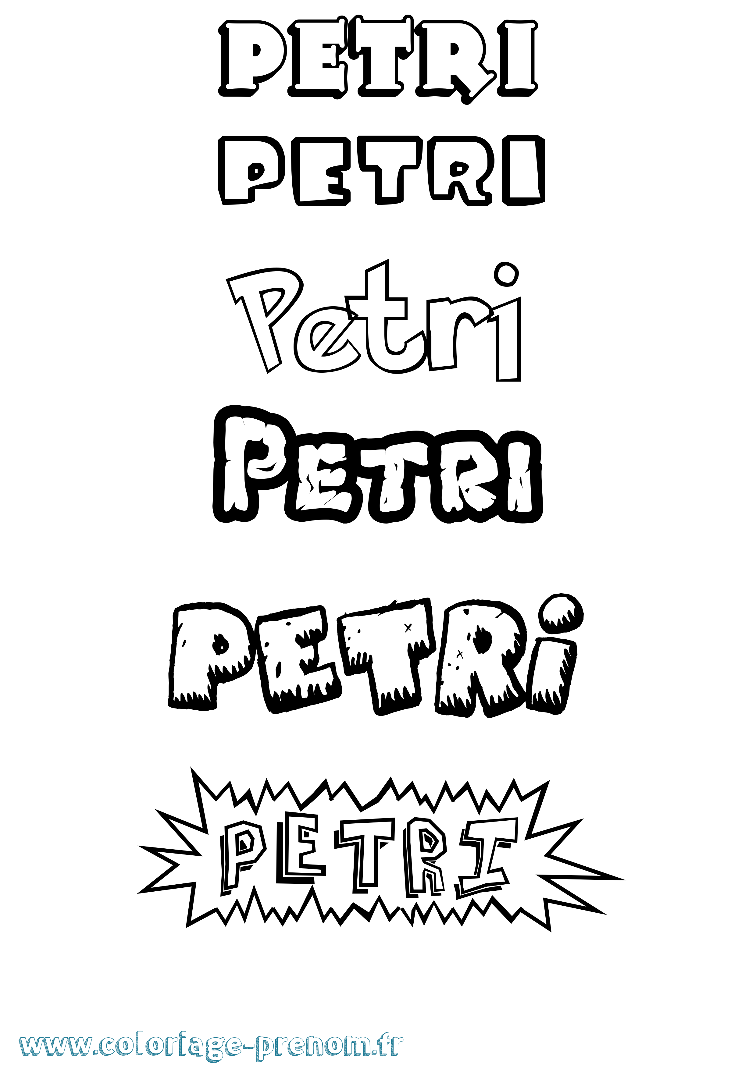 Coloriage Petri Dessin Animé Coloriage prénom Petri Dessin Animé