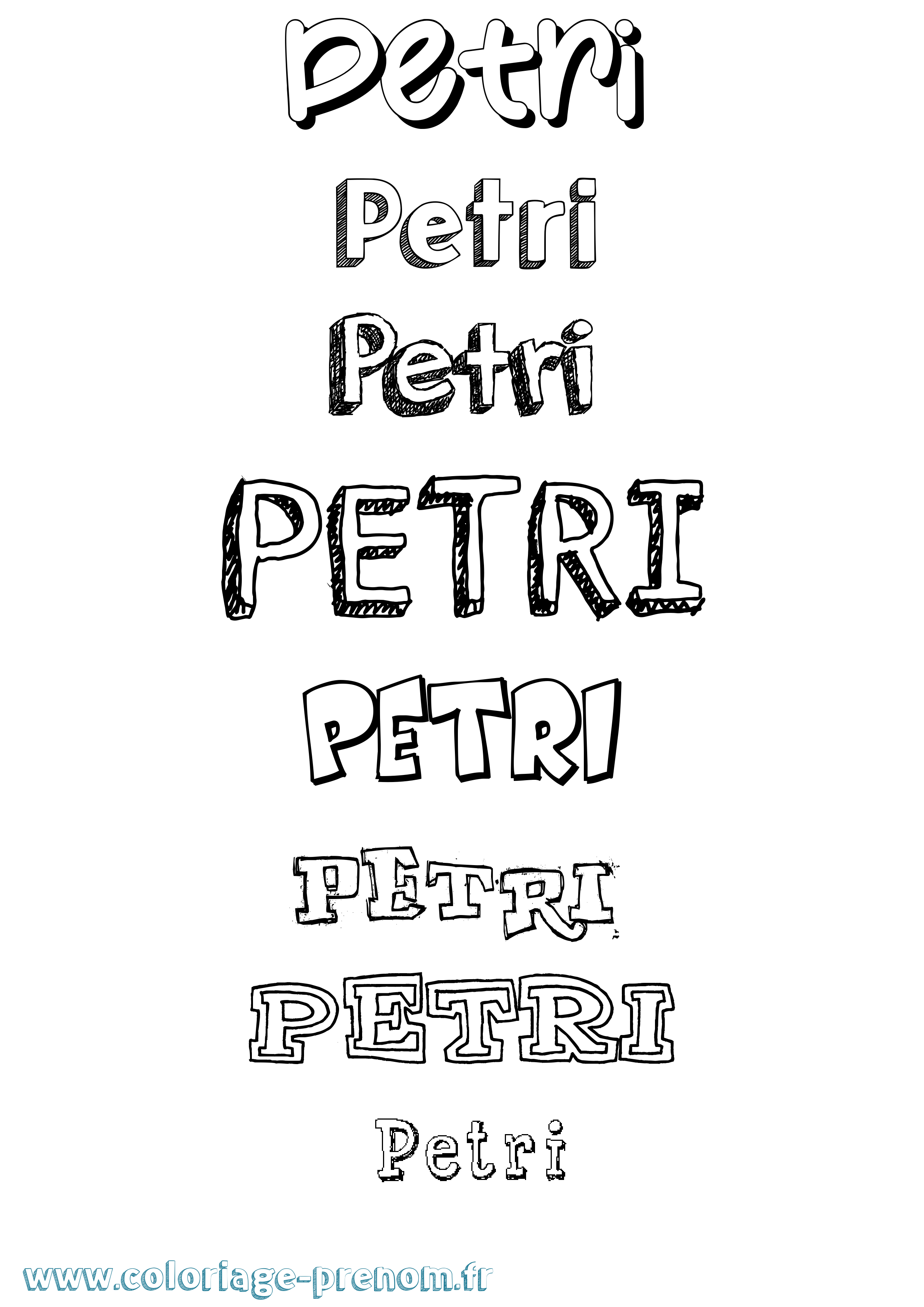 Coloriage Petri Dessiné Coloriage prénom Petri Dessiné