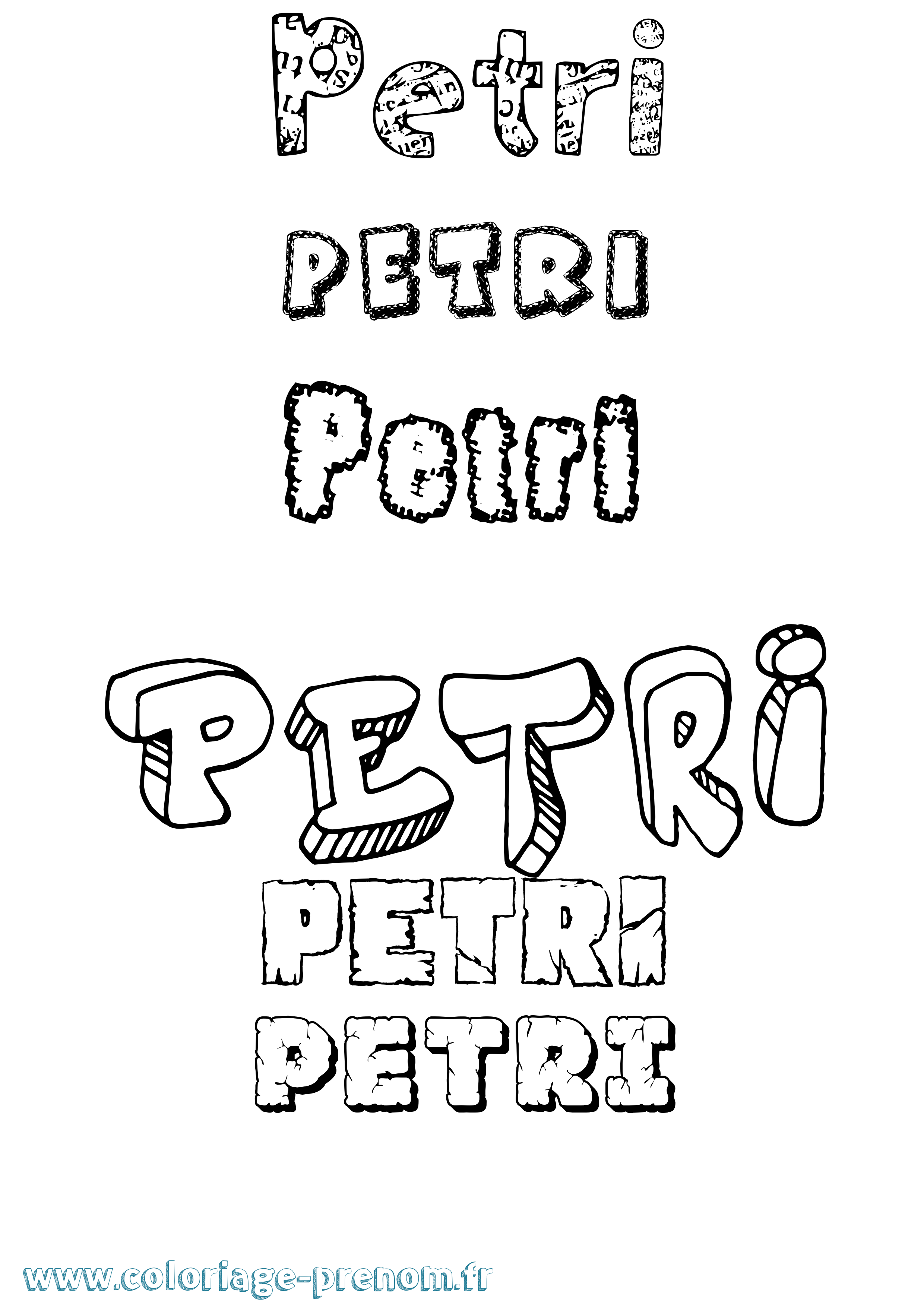 Coloriage Petri Destructuré Coloriage prénom Petri Destructuré