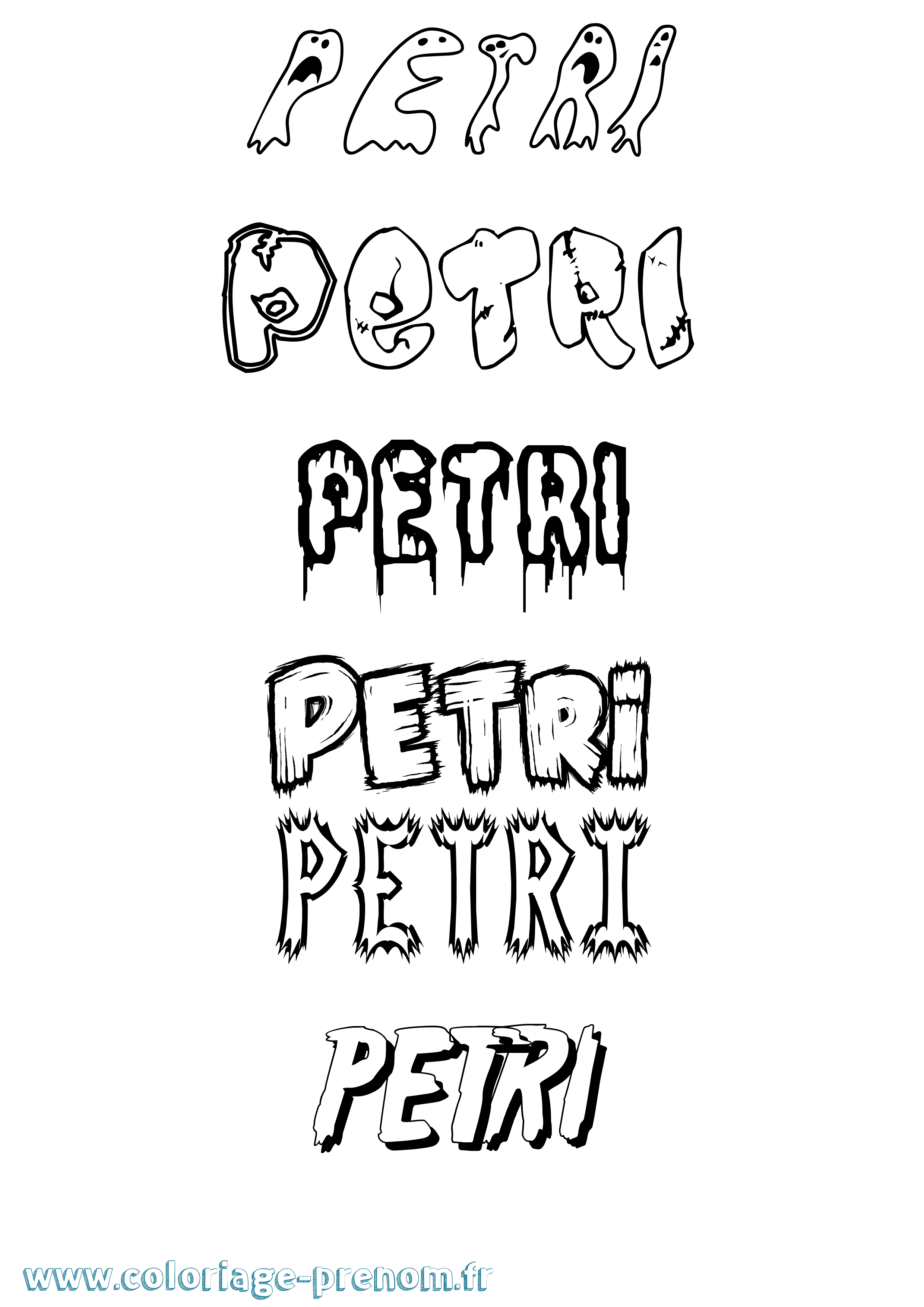 Coloriage Petri Frisson Coloriage prénom Petri Frisson