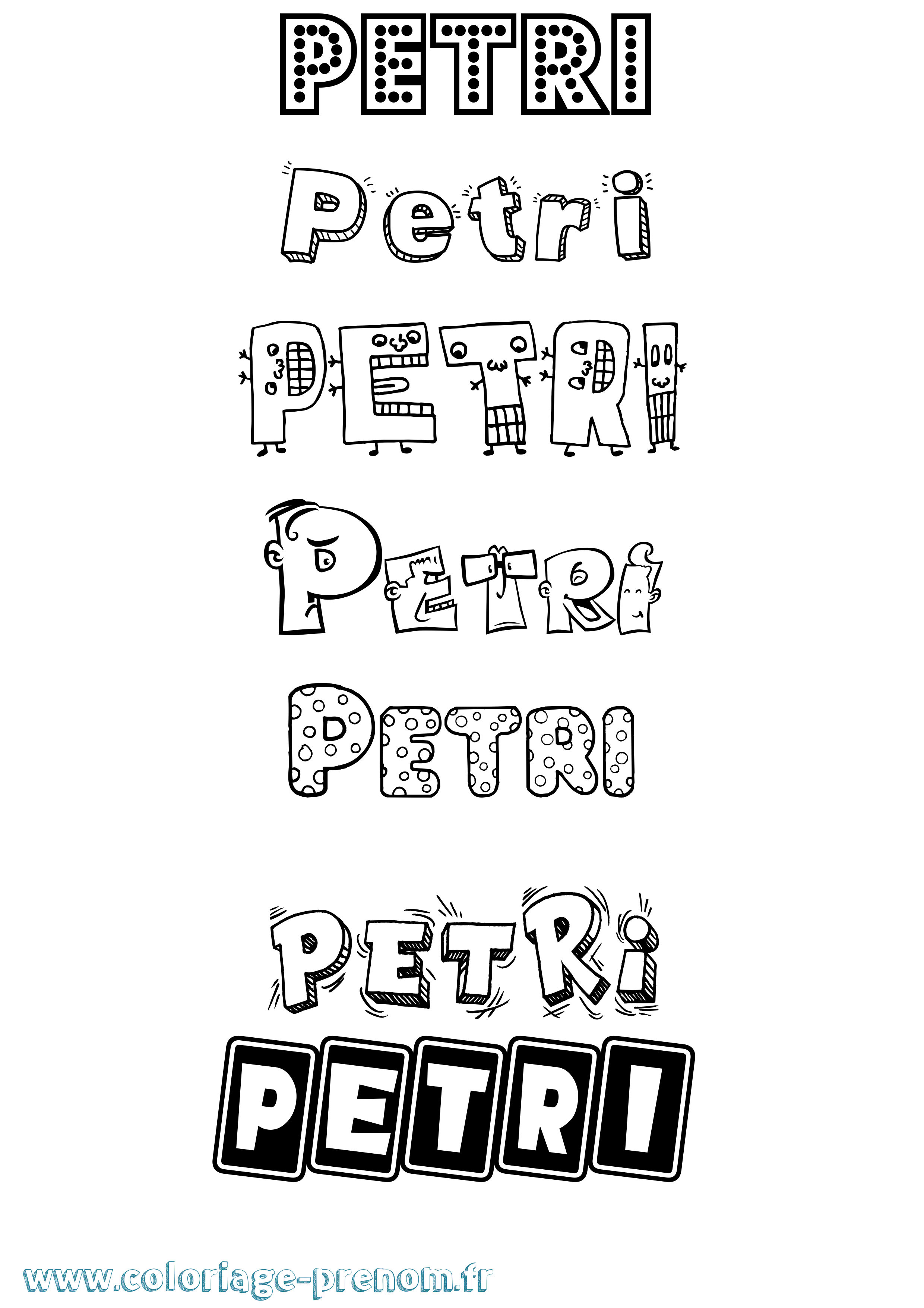 Coloriage Petri Fun Coloriage prénom Petri Fun