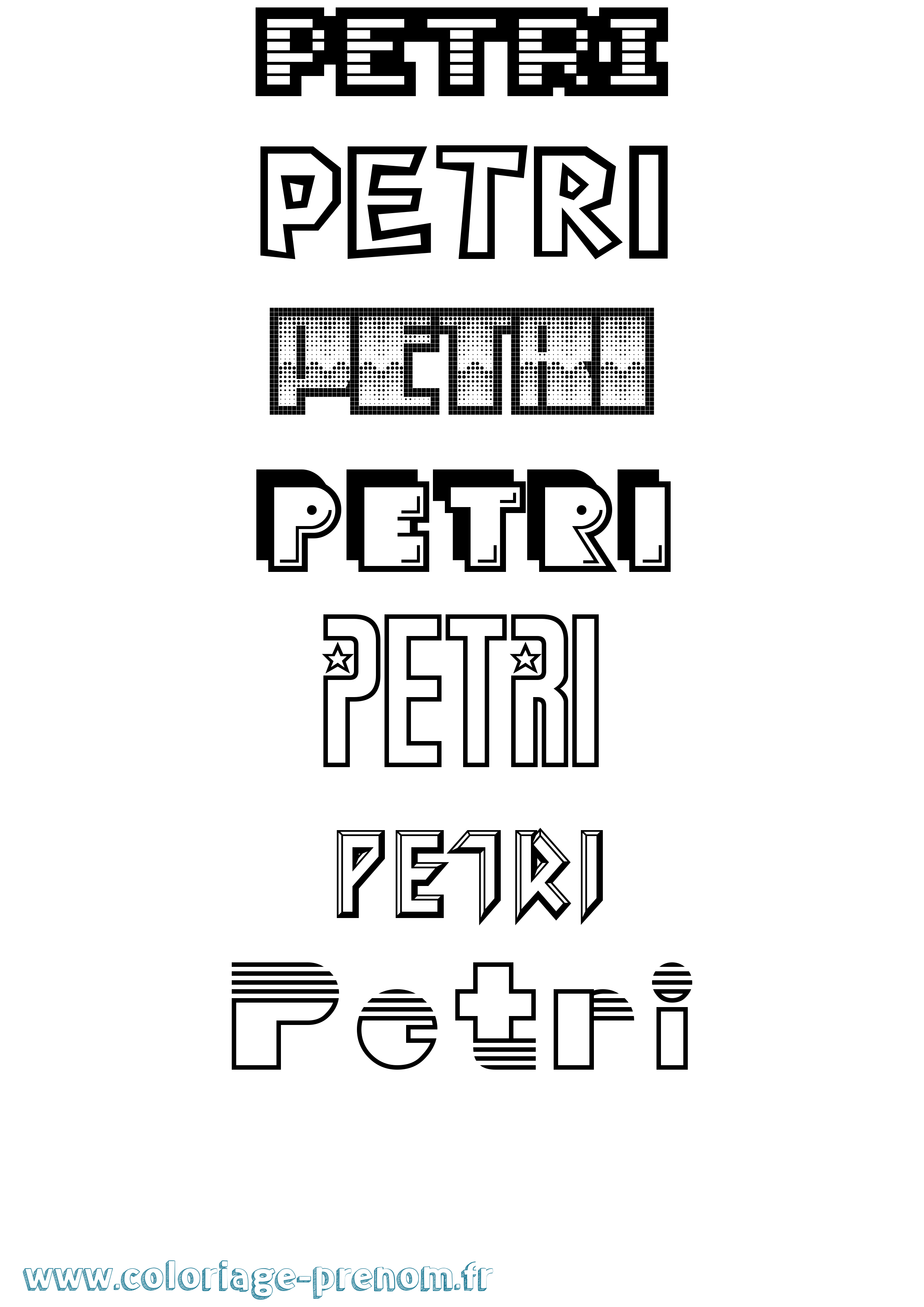 Coloriage Petri Jeux Vidéos Coloriage prénom Petri Jeux Vidéos