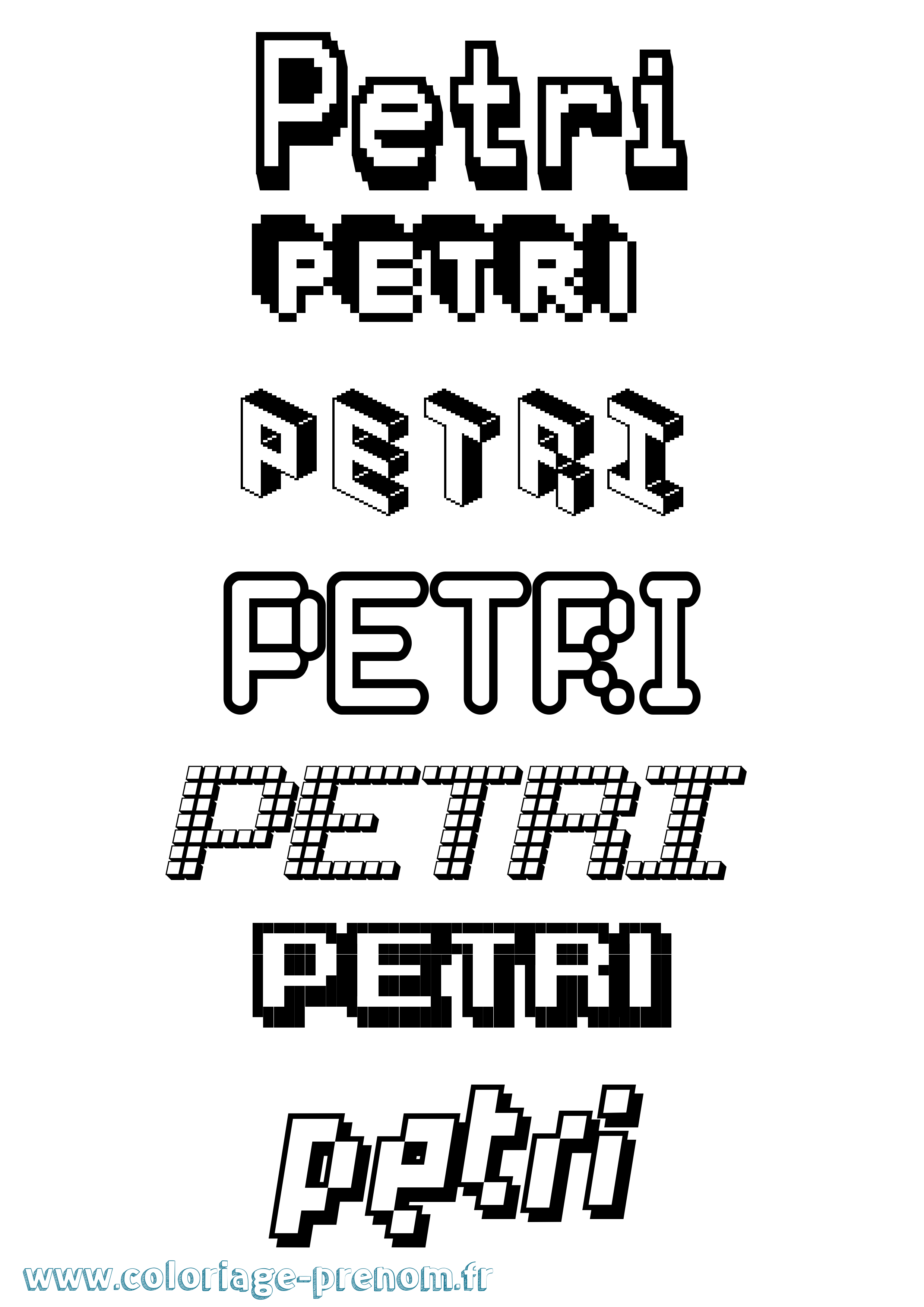 Coloriage Petri Pixel Coloriage prénom Petri Pixel