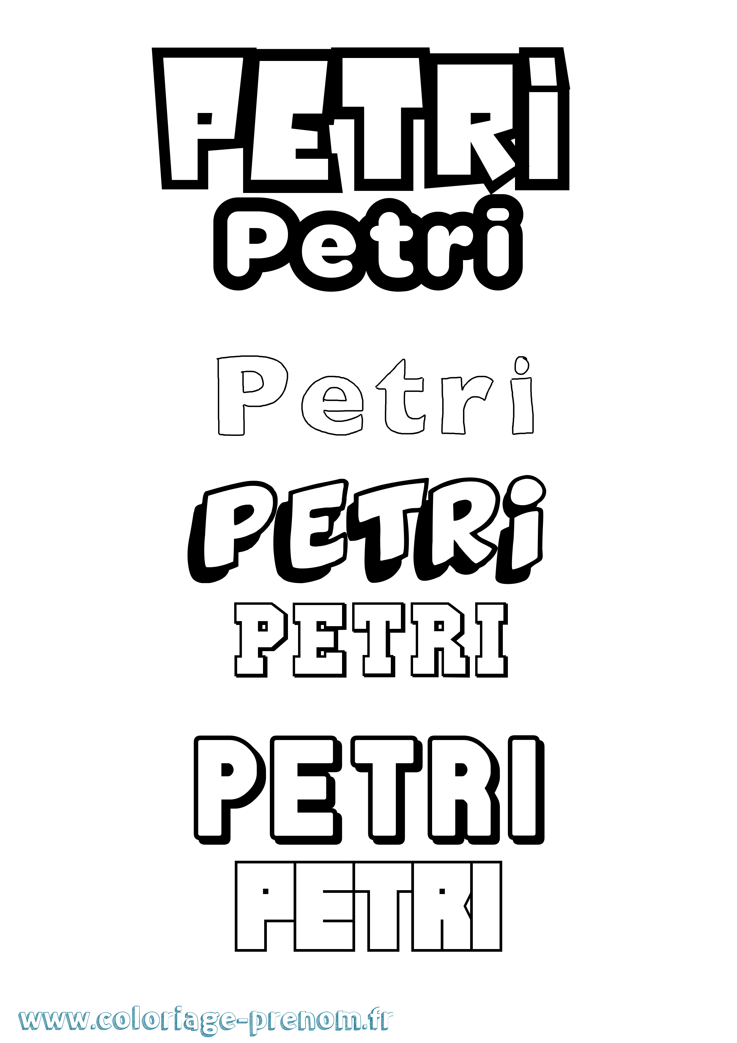 Coloriage Petri Simple Coloriage prénom Petri Simple