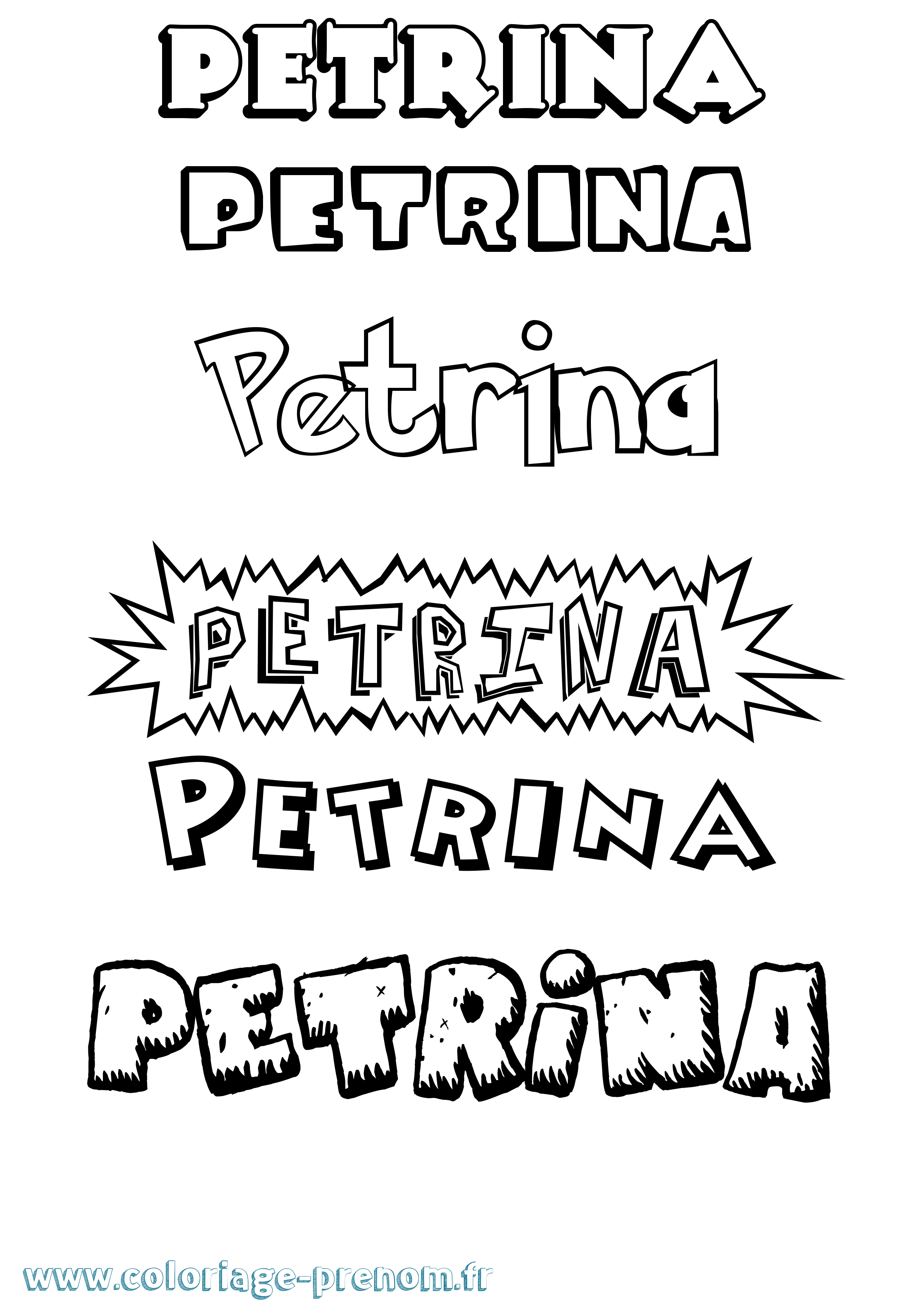 Coloriage Petrina Dessin Animé Coloriage prénom Petrina Dessin Animé