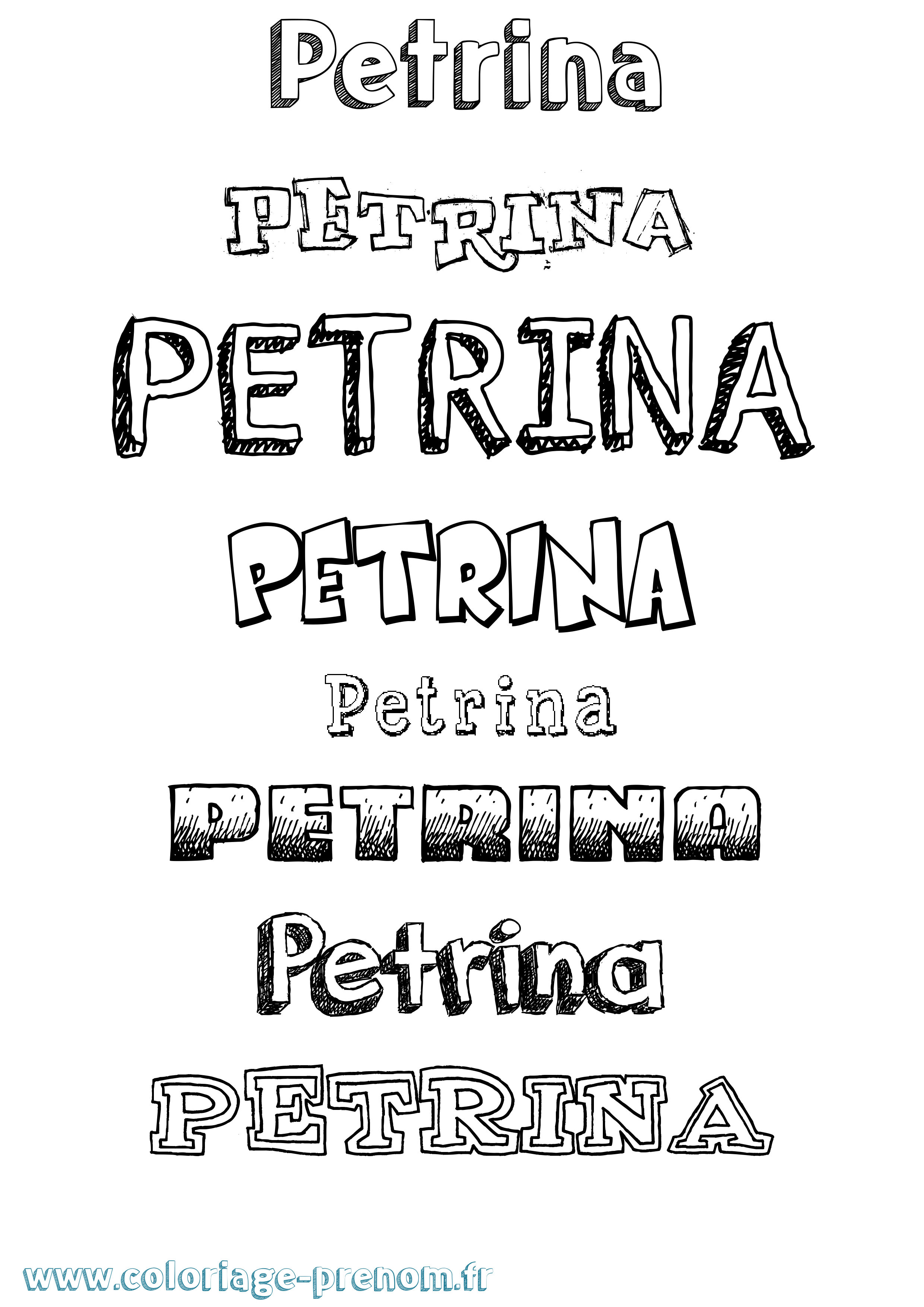 Coloriage Petrina Dessiné Coloriage prénom Petrina Dessiné