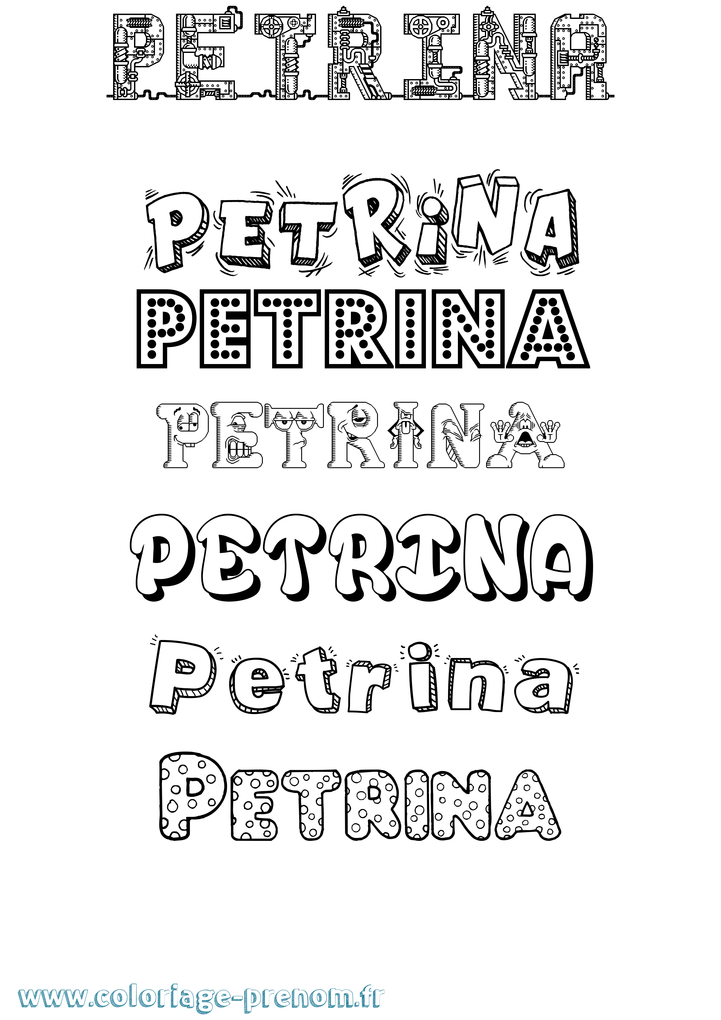 Coloriage Petrina Fun Coloriage prénom Petrina Fun
