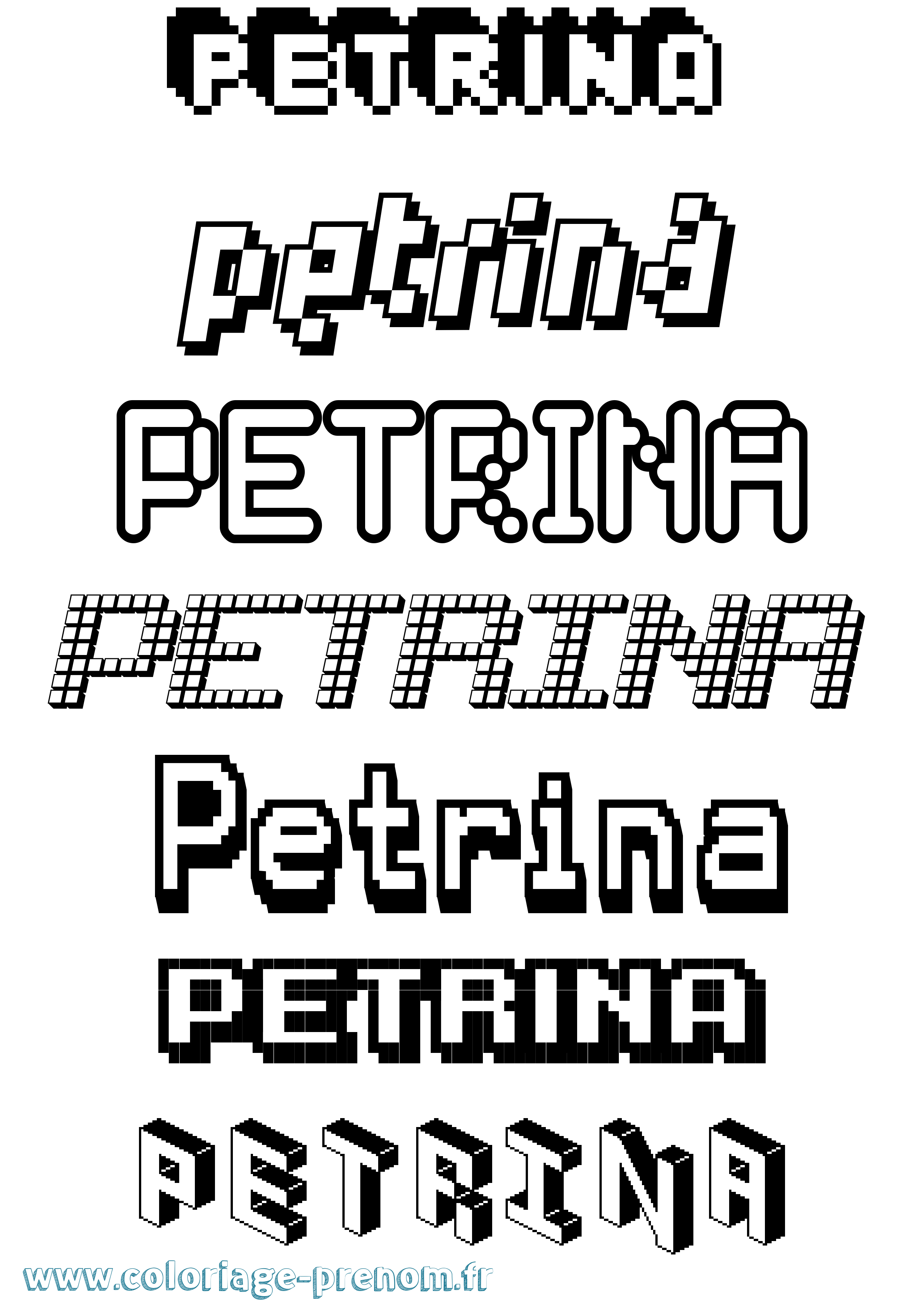 Coloriage Petrina Pixel Coloriage prénom Petrina Pixel