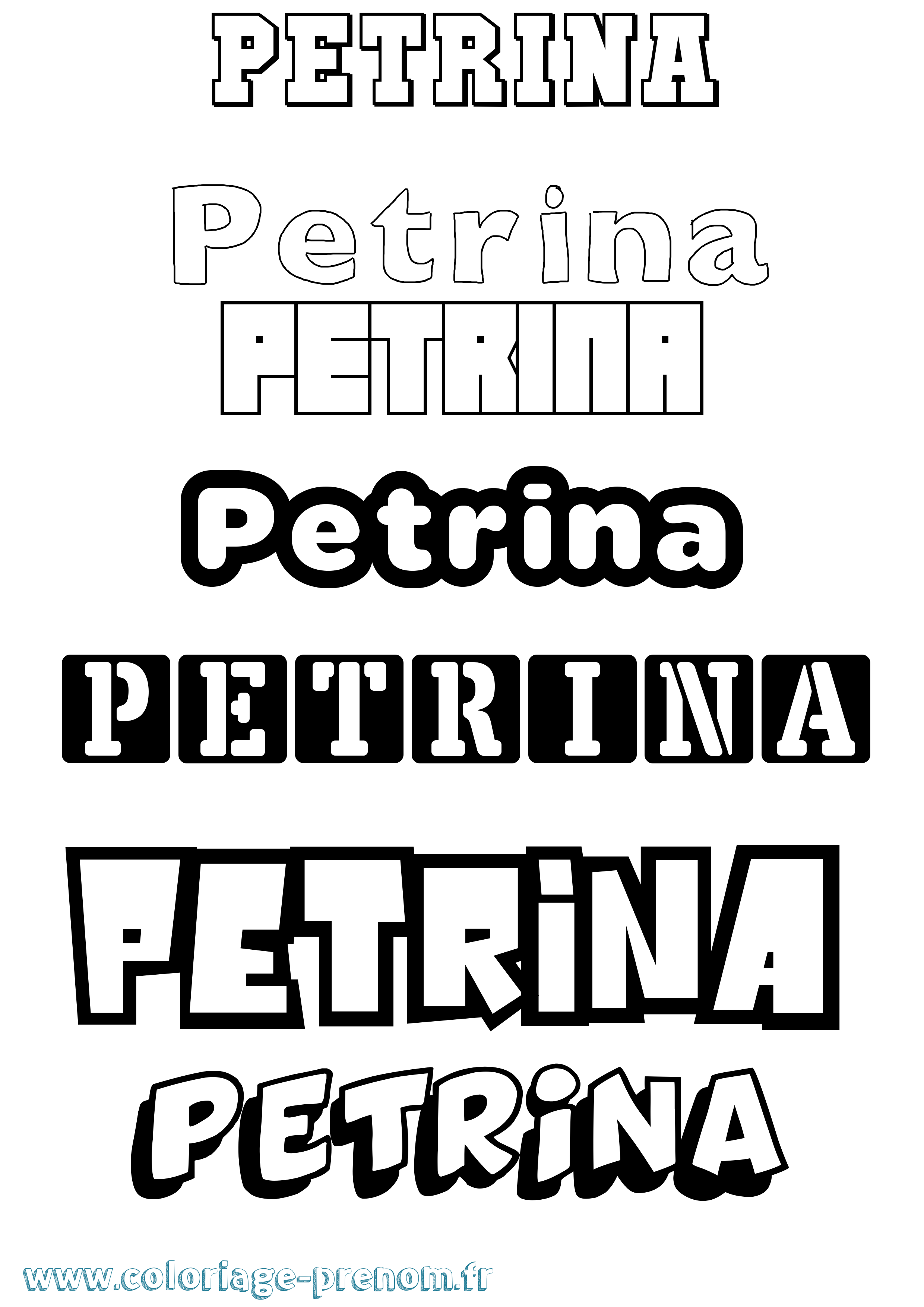 Coloriage Petrina Simple Coloriage prénom Petrina Simple
