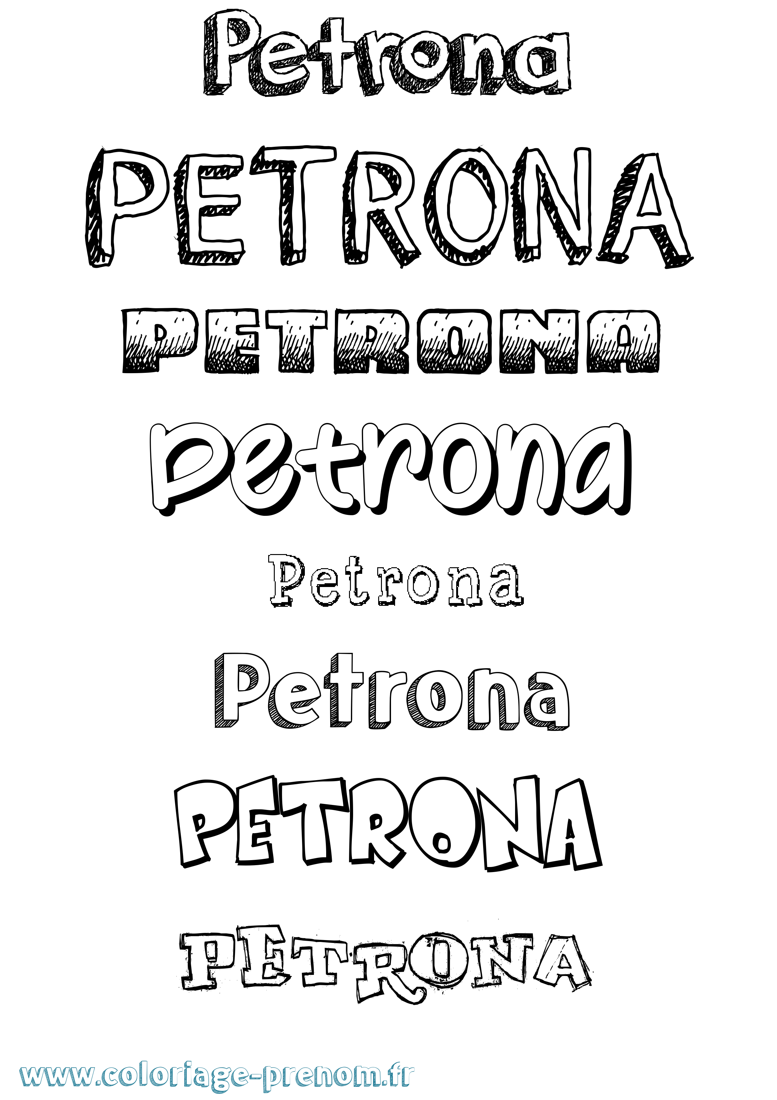Coloriage Petrona Dessiné Coloriage prénom Petrona Dessiné