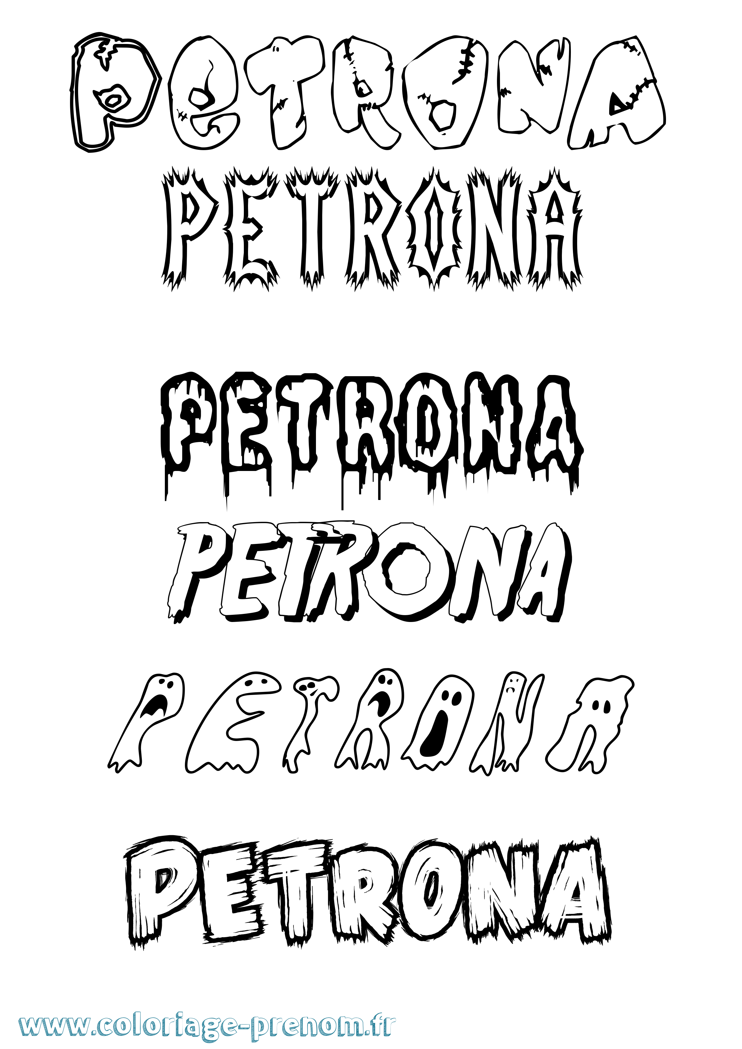 Coloriage Petrona Frisson Coloriage prénom Petrona Frisson