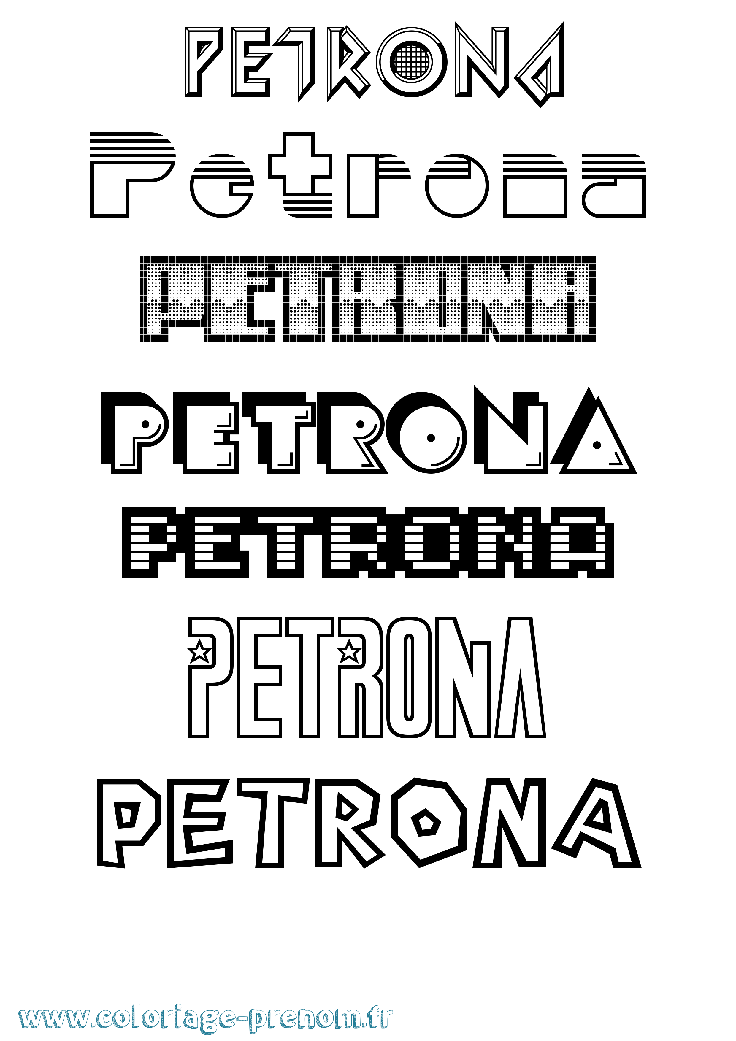 Coloriage Petrona Jeux Vidéos Coloriage prénom Petrona Jeux Vidéos