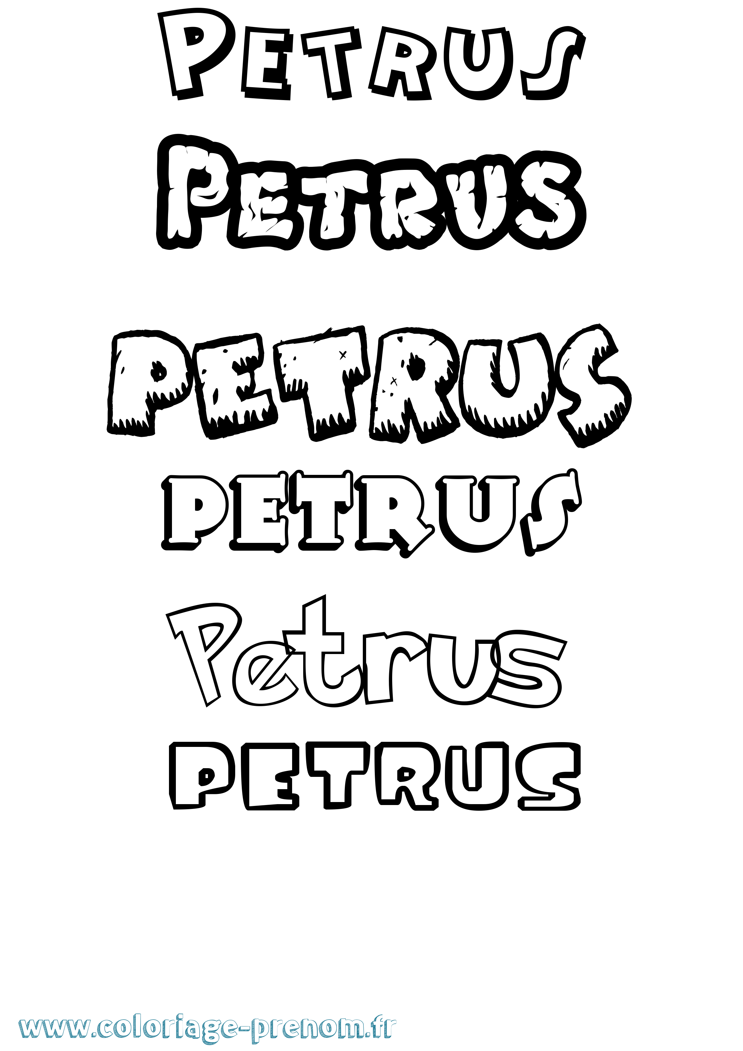 Coloriage Petrus Dessin Animé Coloriage prénom Petrus Dessin Animé