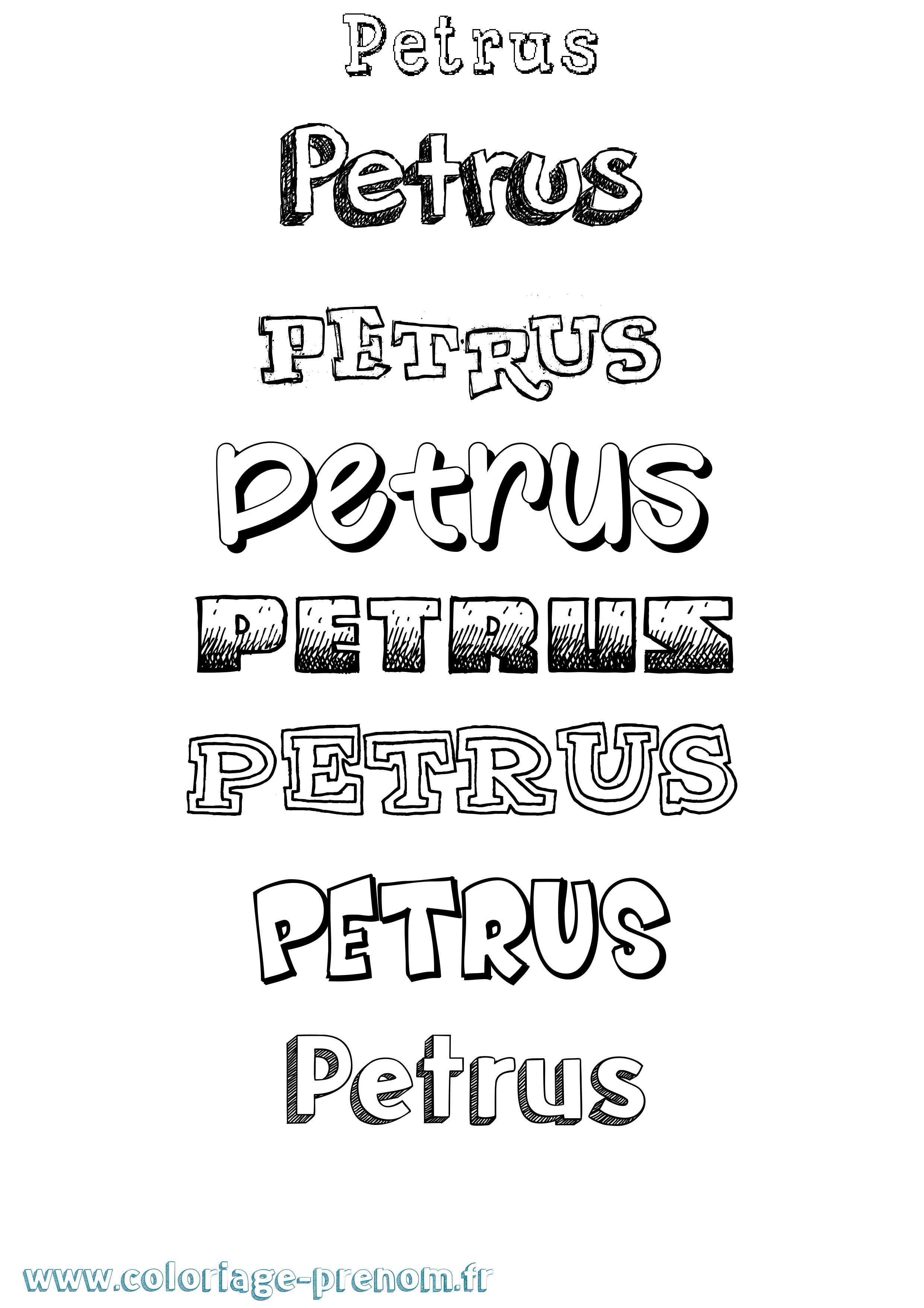 Coloriage Petrus Dessiné Coloriage prénom Petrus Dessiné