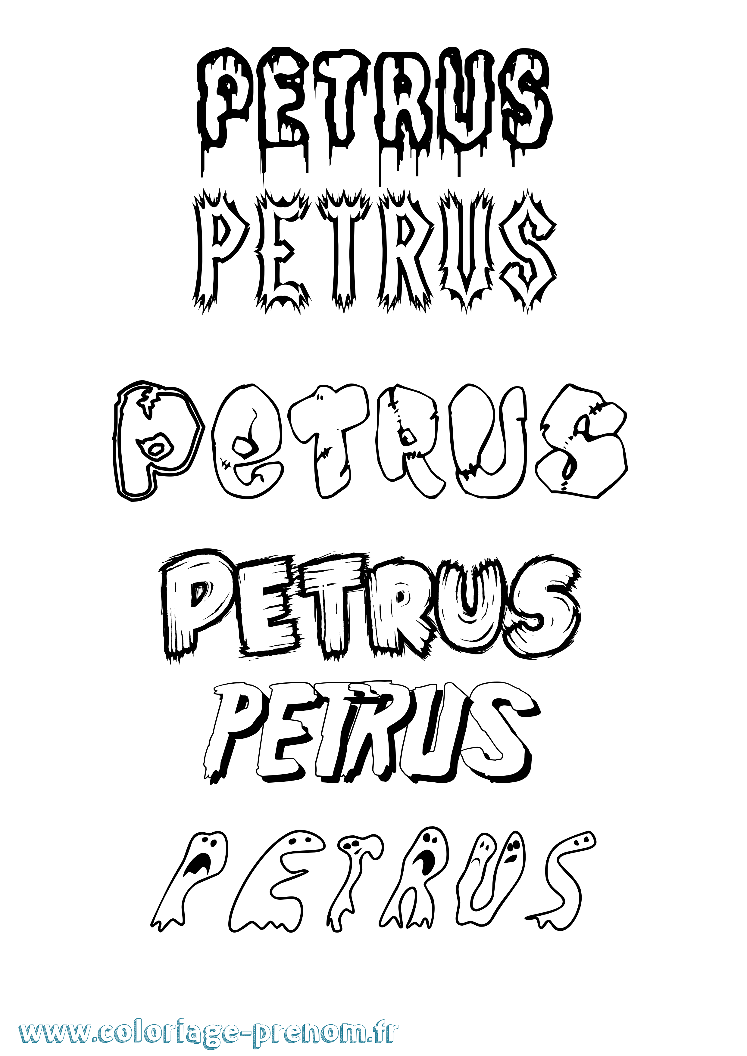Coloriage Petrus Frisson Coloriage prénom Petrus Frisson