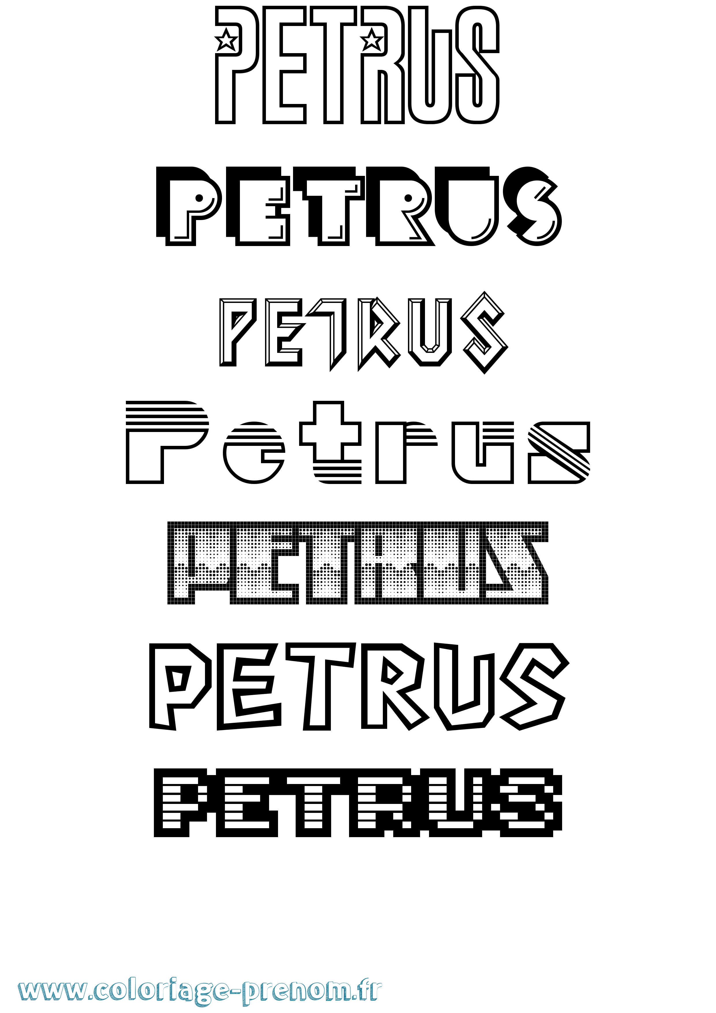 Coloriage Petrus Jeux Vidéos Coloriage prénom Petrus Jeux Vidéos