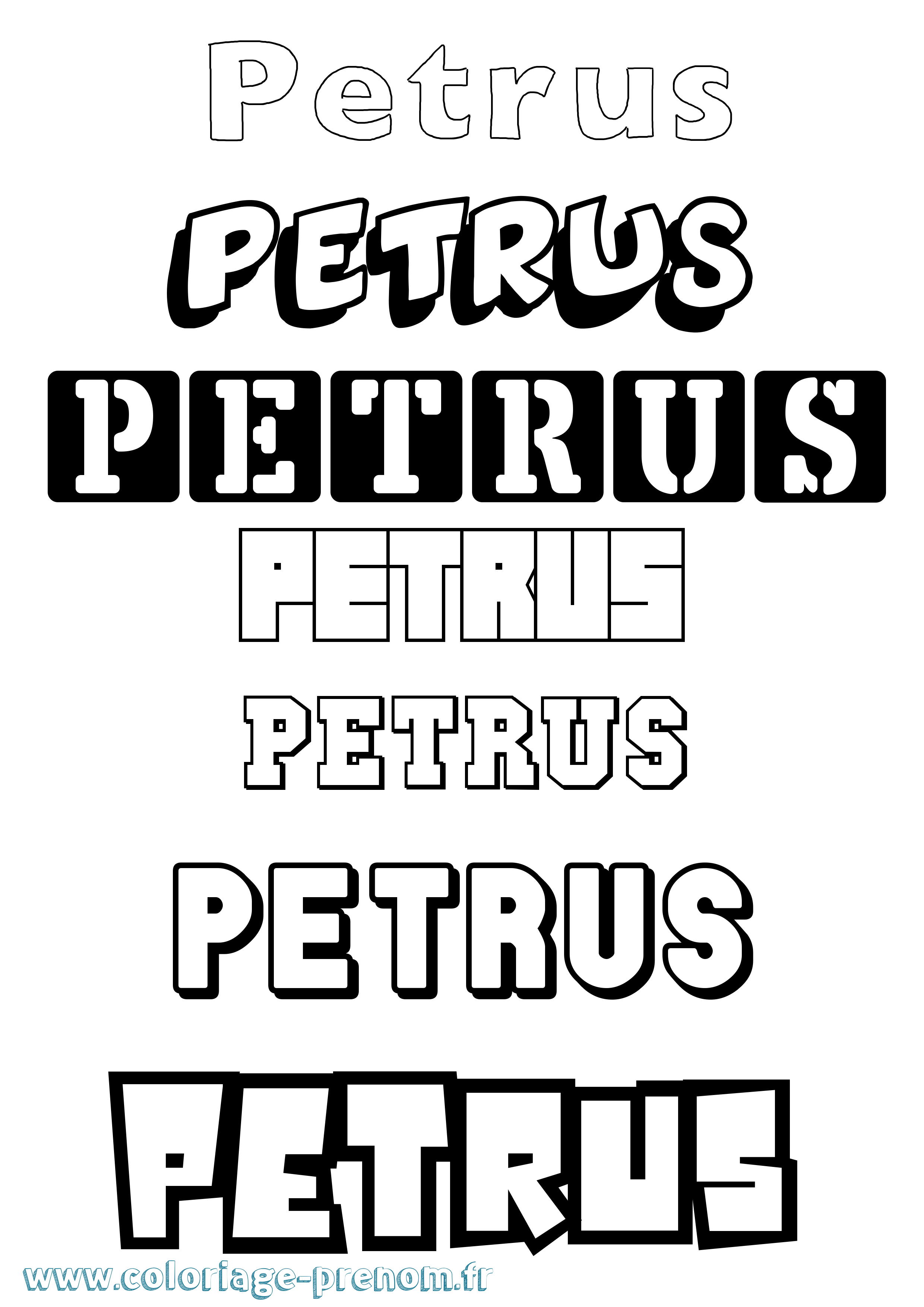 Coloriage Petrus Simple Coloriage prénom Petrus Simple