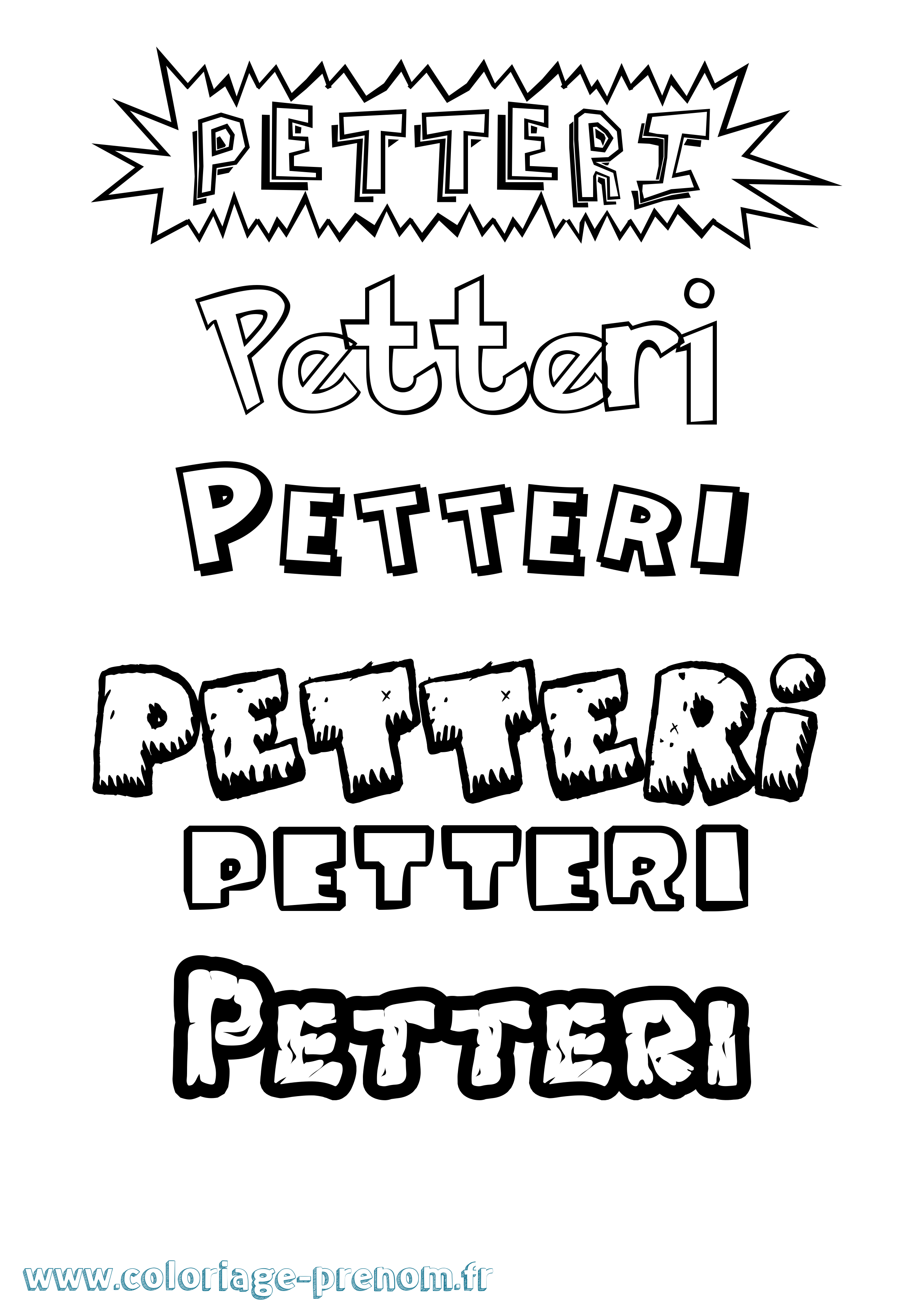Coloriage Petteri Dessin Animé Coloriage prénom Petteri Dessin Animé