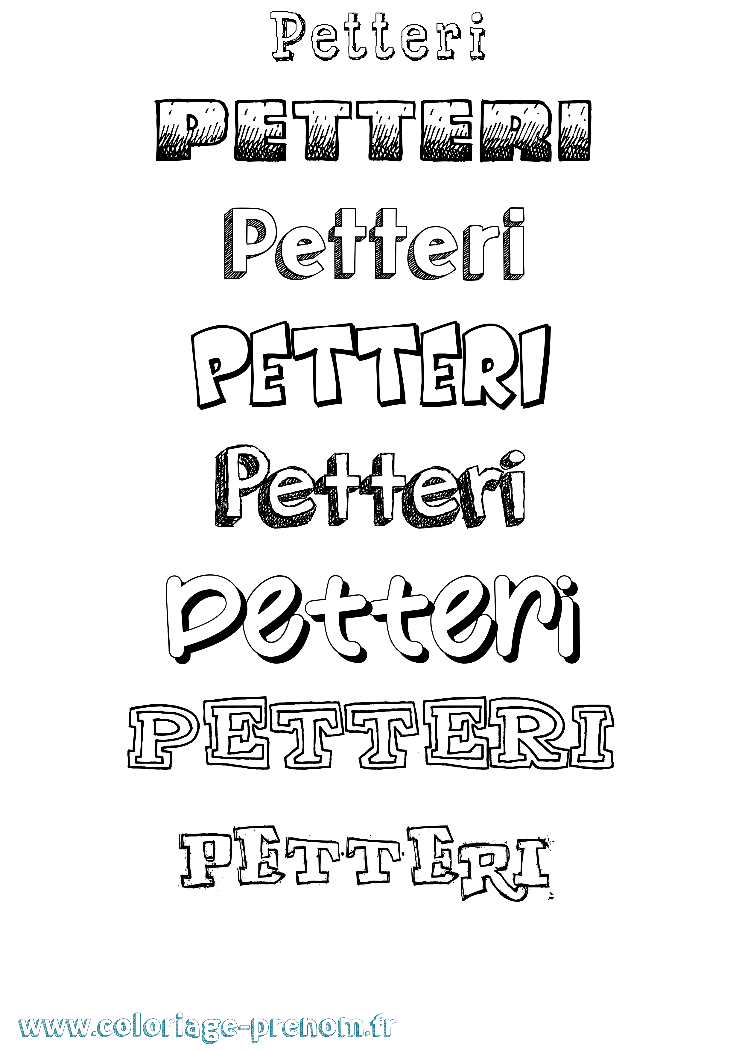Coloriage Petteri Dessiné Coloriage prénom Petteri Dessiné