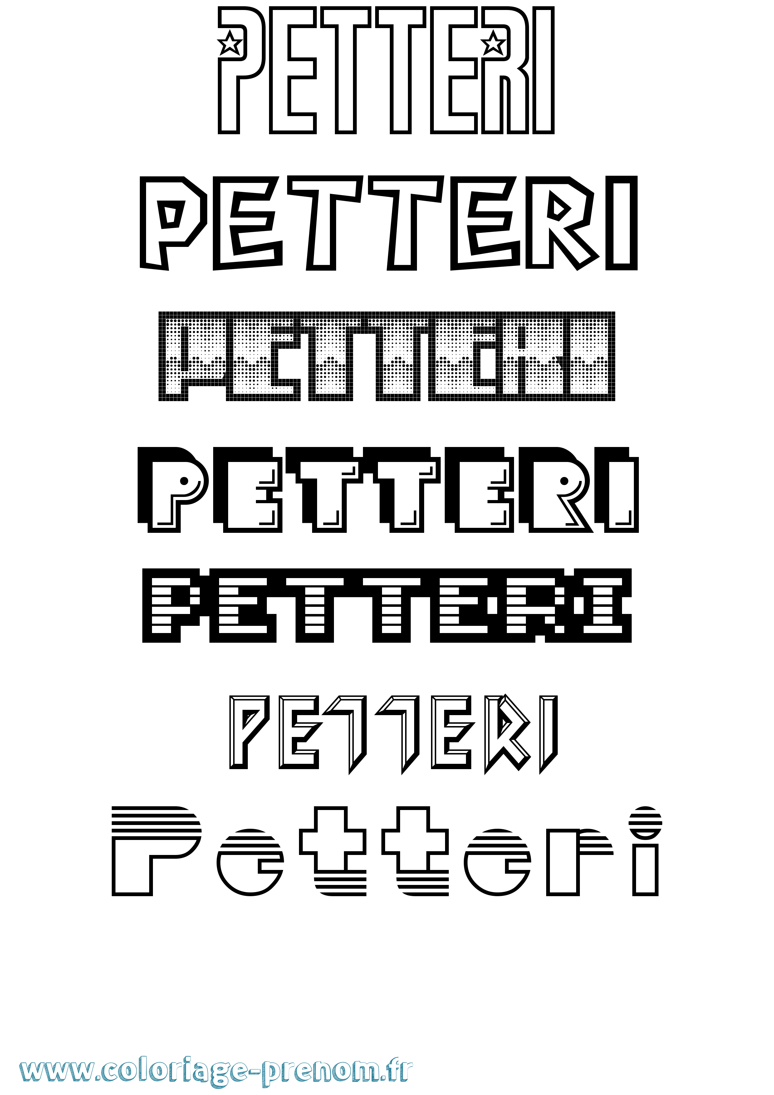 Coloriage Petteri Jeux Vidéos Coloriage prénom Petteri Jeux Vidéos