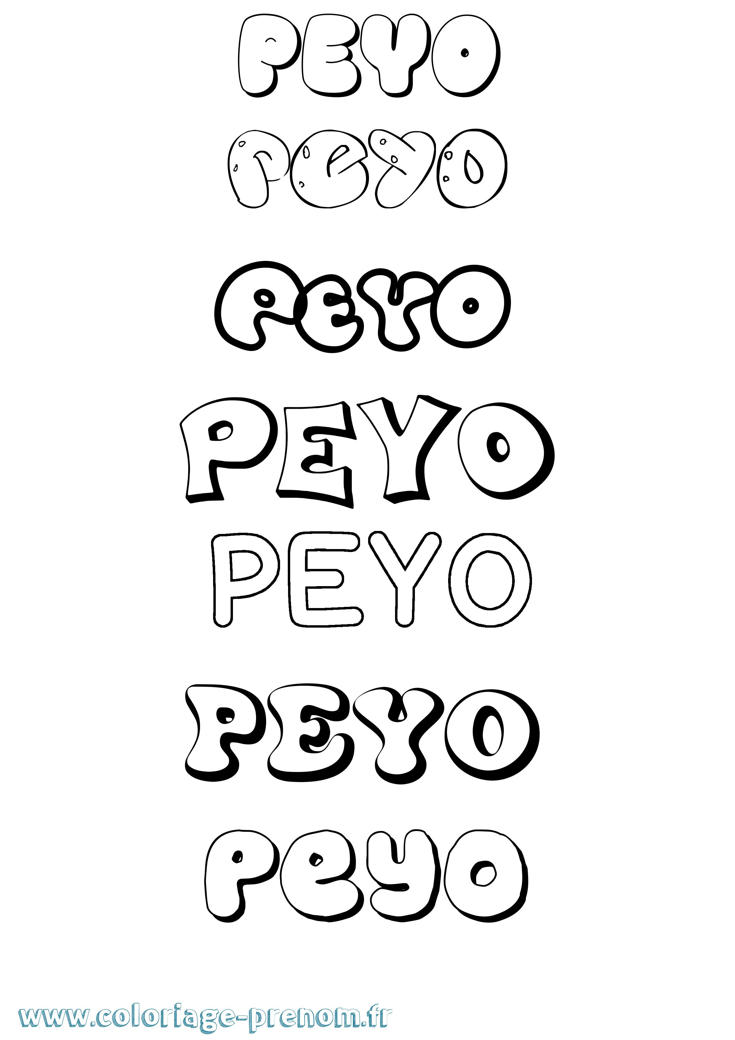 Coloriage Peyo Bubble Coloriage prénom Peyo Bubble