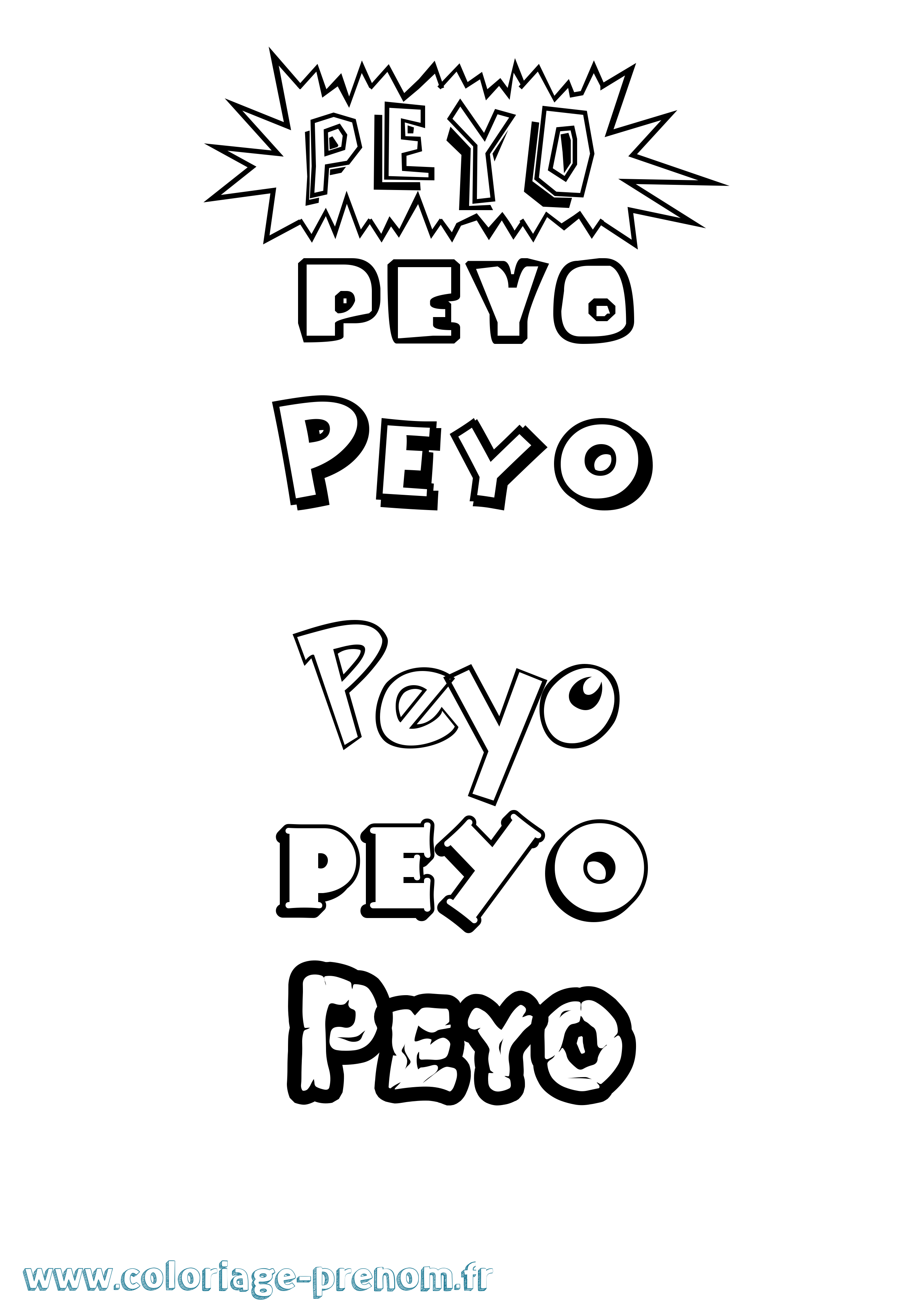 Coloriage Peyo Dessin Animé Coloriage prénom Peyo Dessin Animé