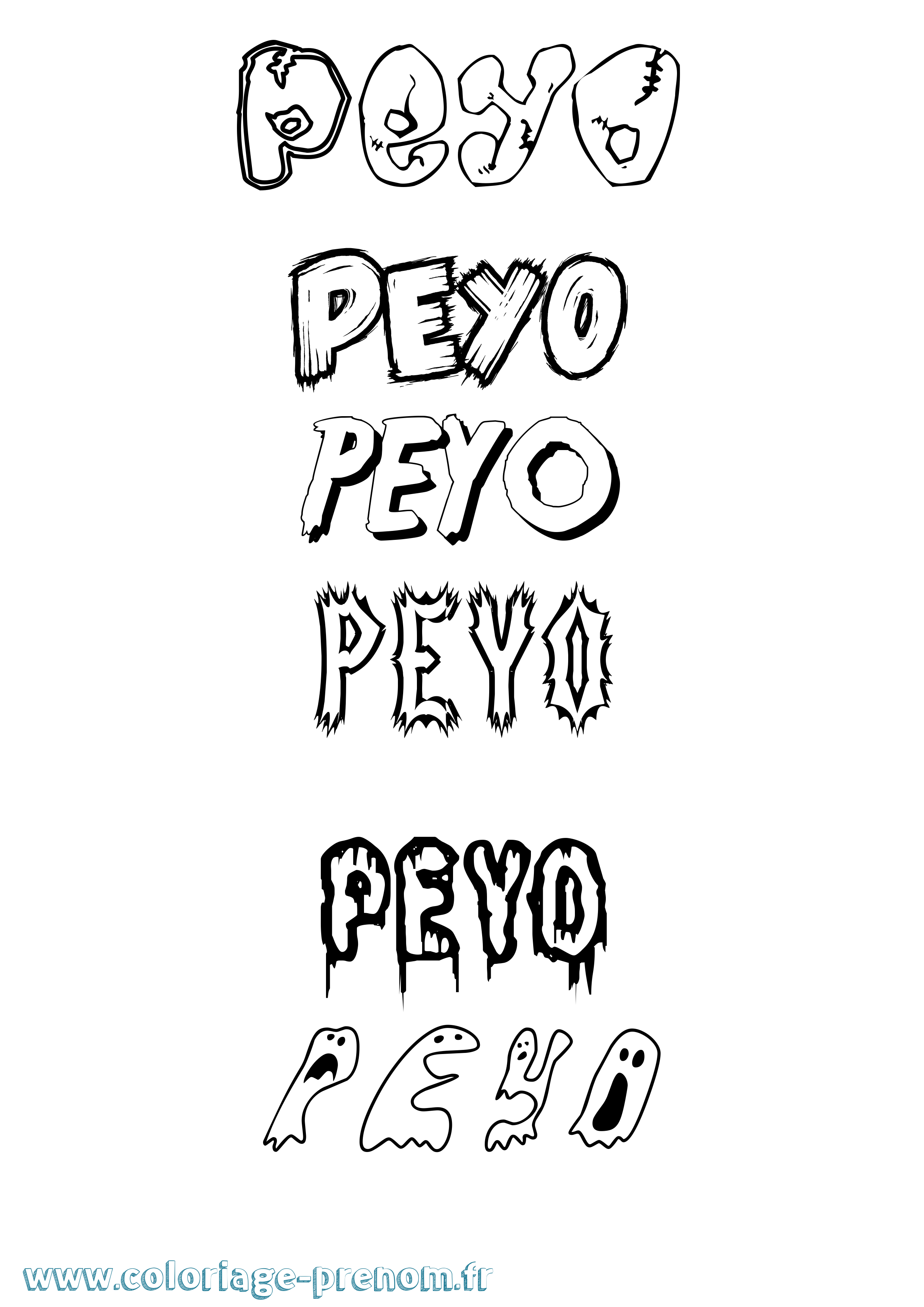 Coloriage Peyo Frisson Coloriage prénom Peyo Frisson