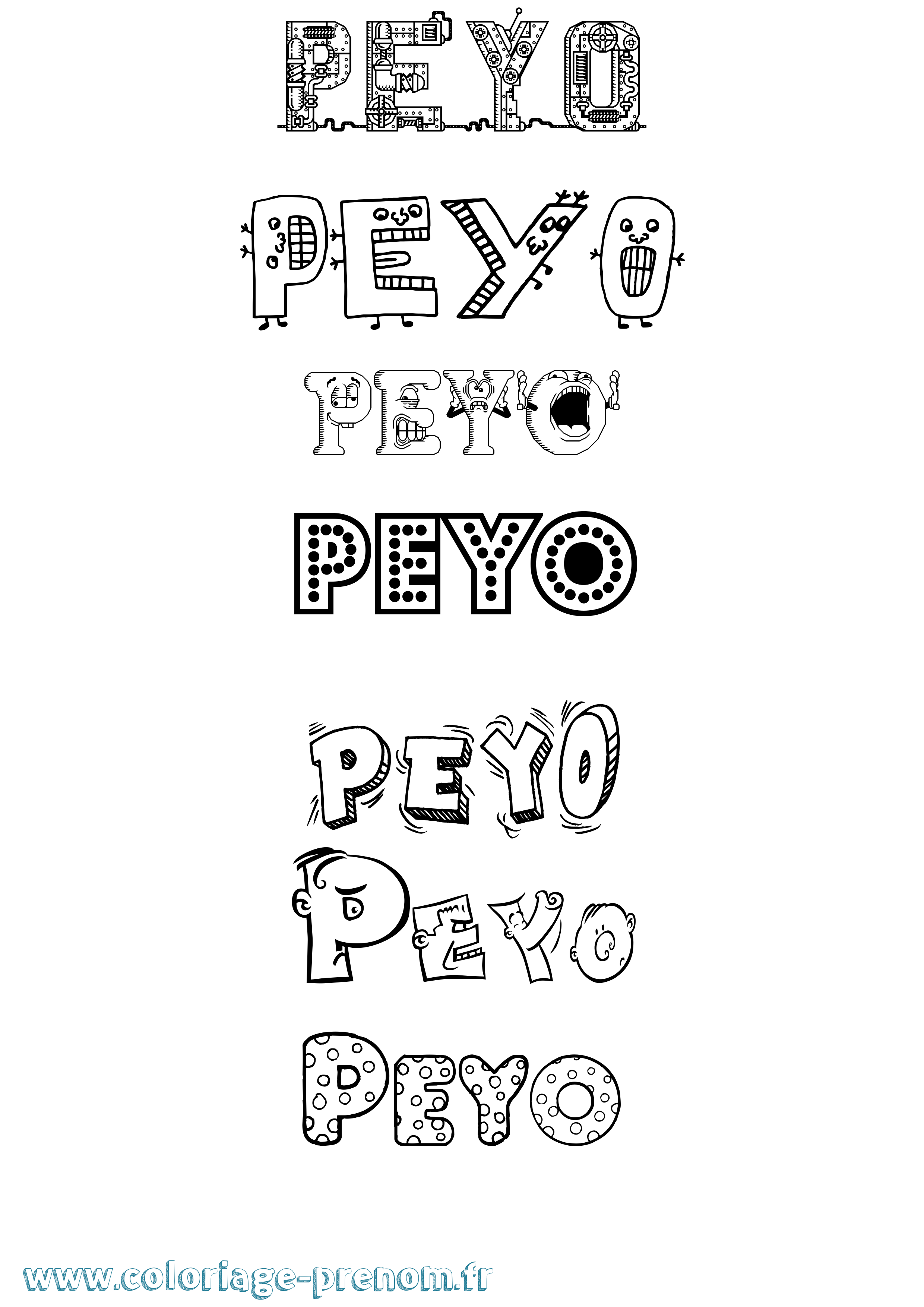 Coloriage Peyo Fun Coloriage prénom Peyo Fun