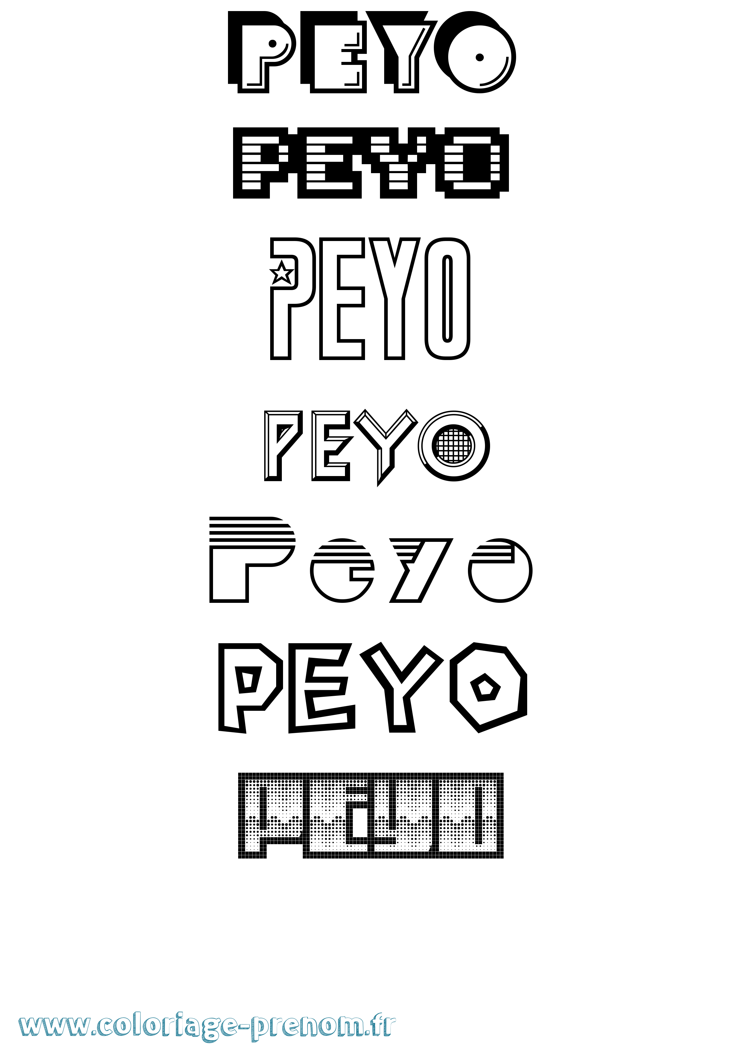 Coloriage Peyo Jeux Vidéos Coloriage prénom Peyo Jeux Vidéos