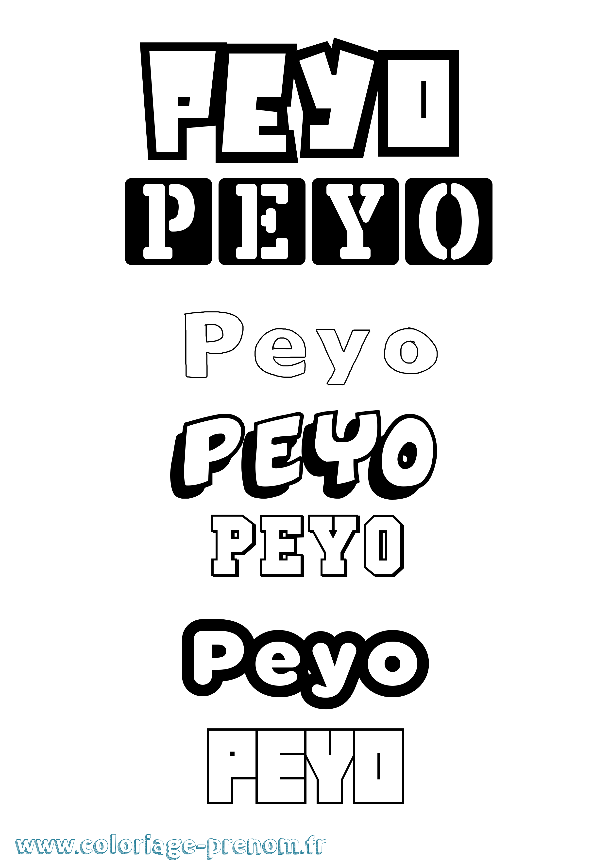 Coloriage Peyo Simple Coloriage prénom Peyo Simple