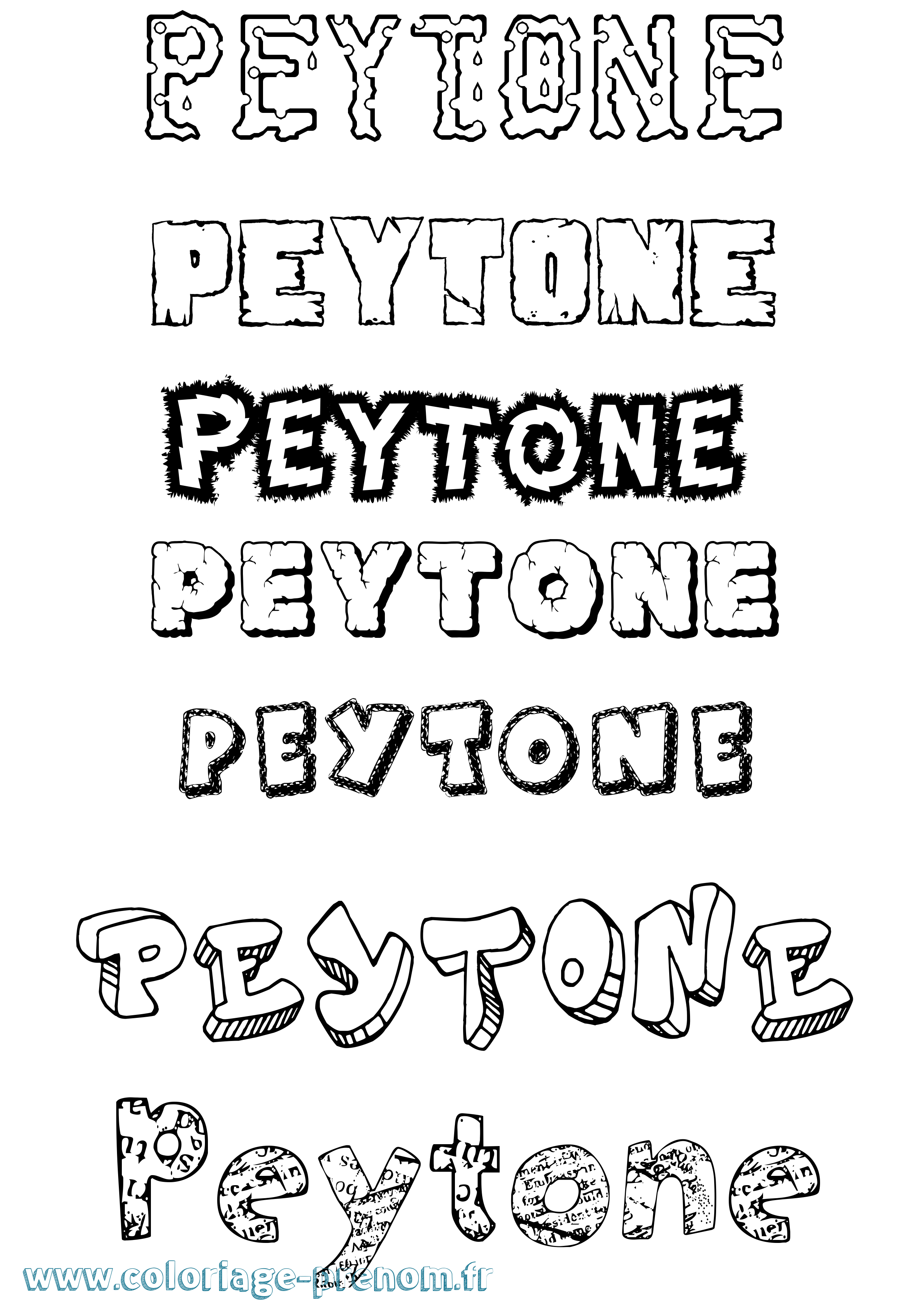 Coloriage Peytone Destructuré Coloriage prénom Peytone Destructuré