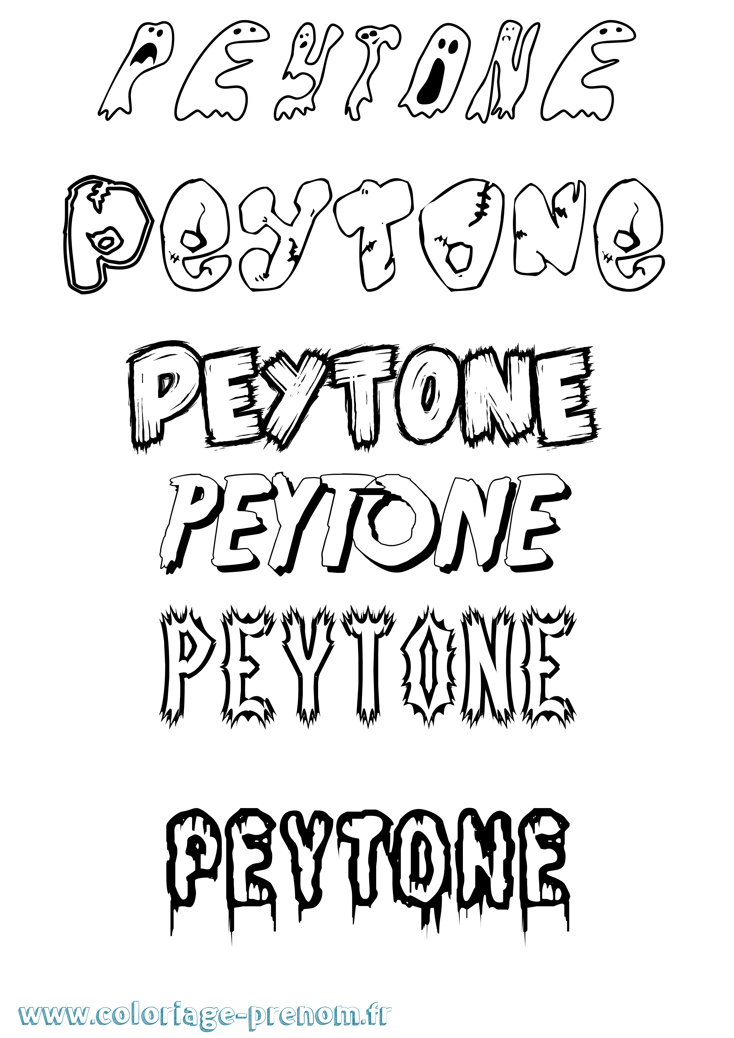 Coloriage Peytone Frisson Coloriage prénom Peytone Frisson