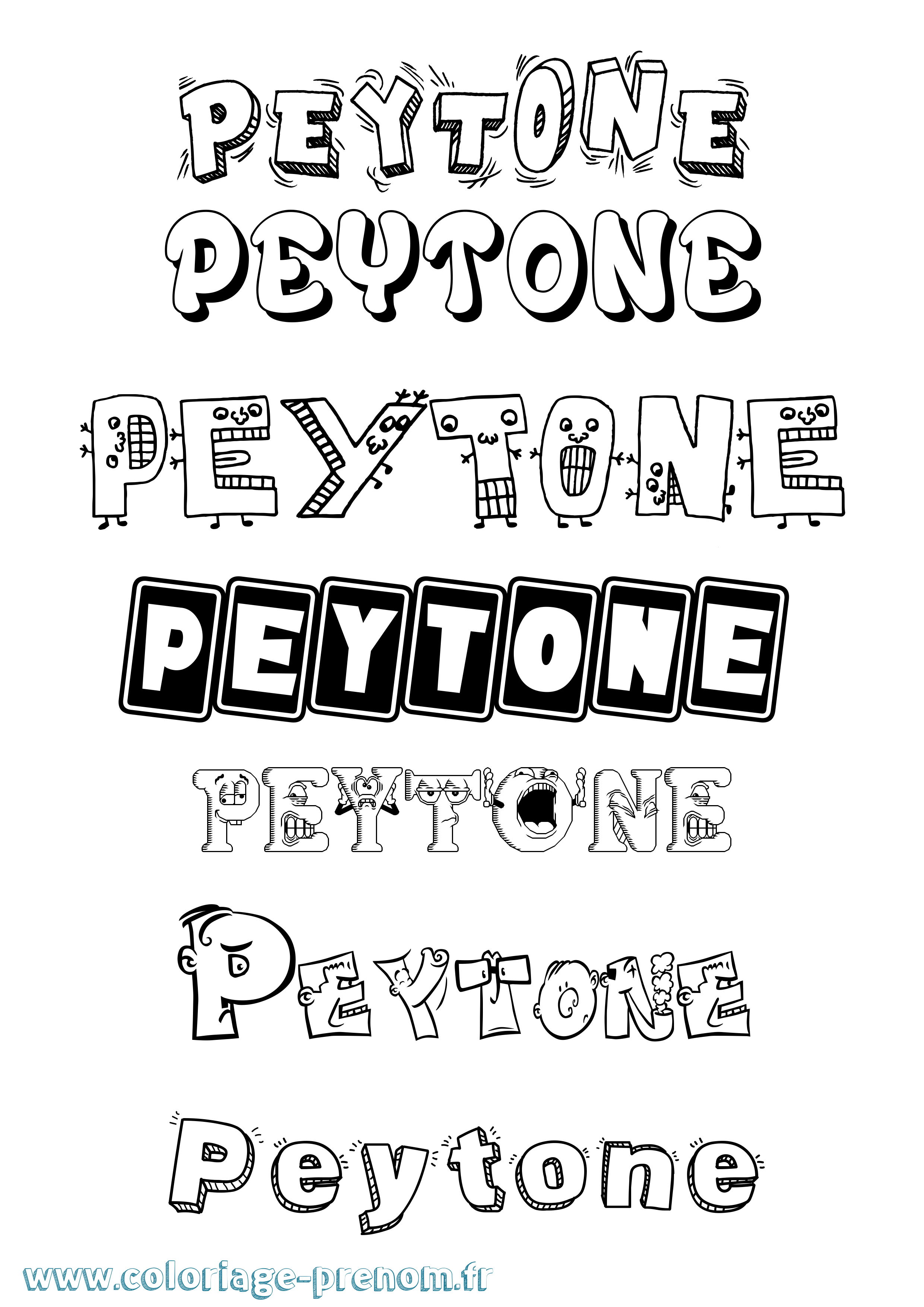 Coloriage Peytone Fun Coloriage prénom Peytone Fun