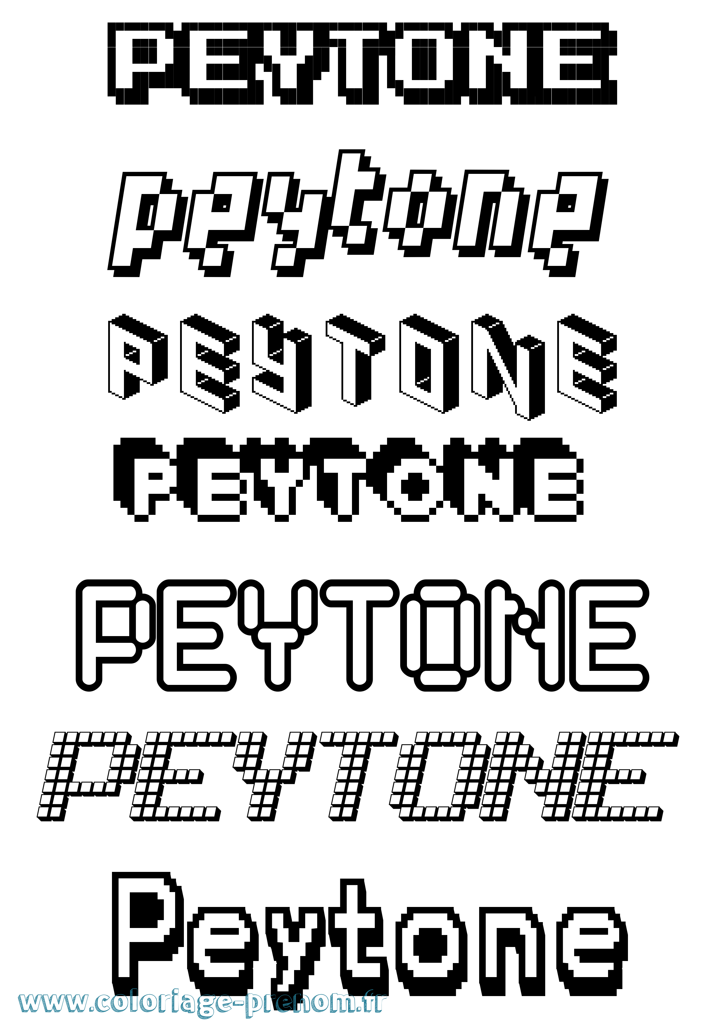 Coloriage Peytone Pixel Coloriage prénom Peytone Pixel