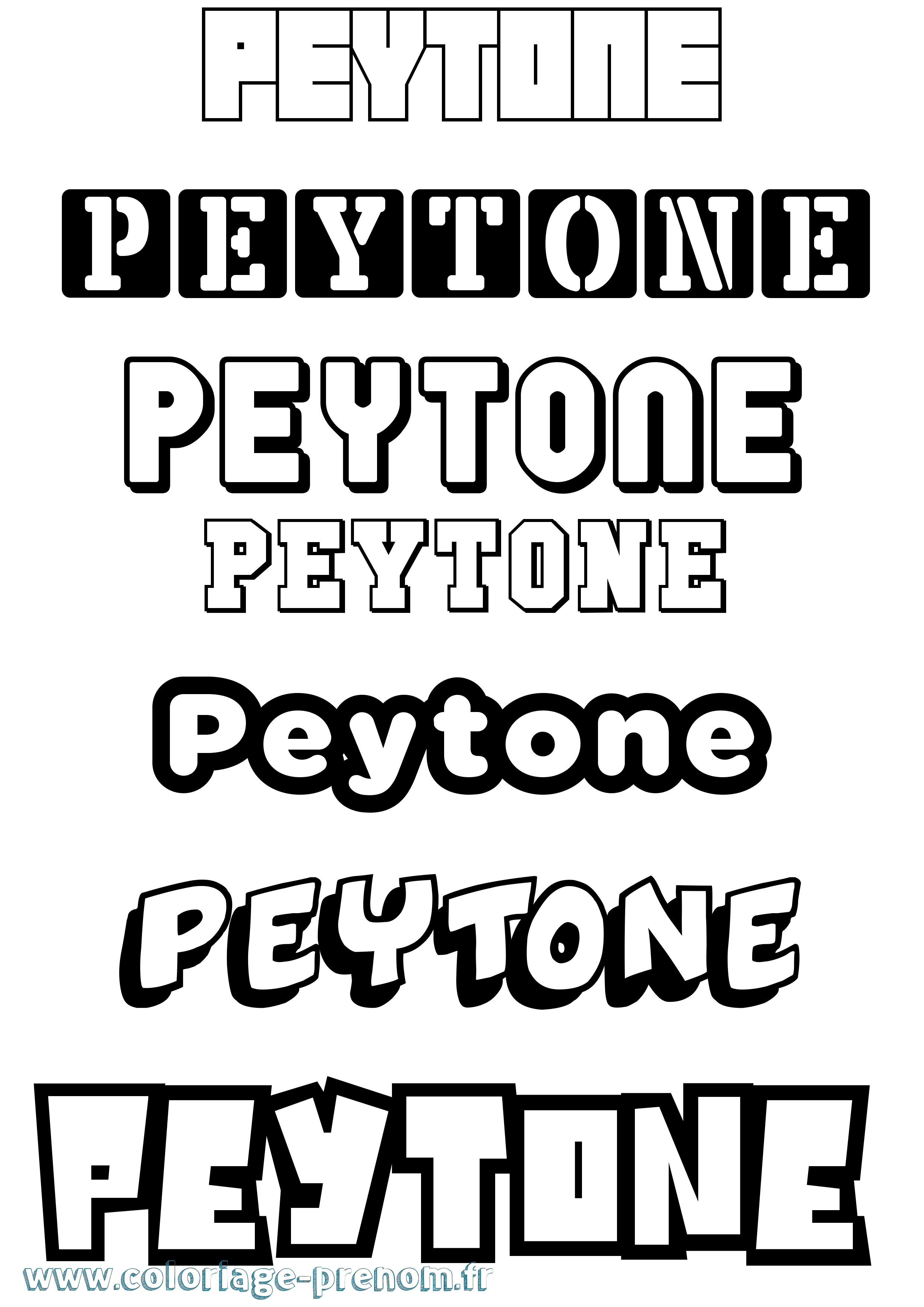 Coloriage Peytone Simple Coloriage prénom Peytone Simple