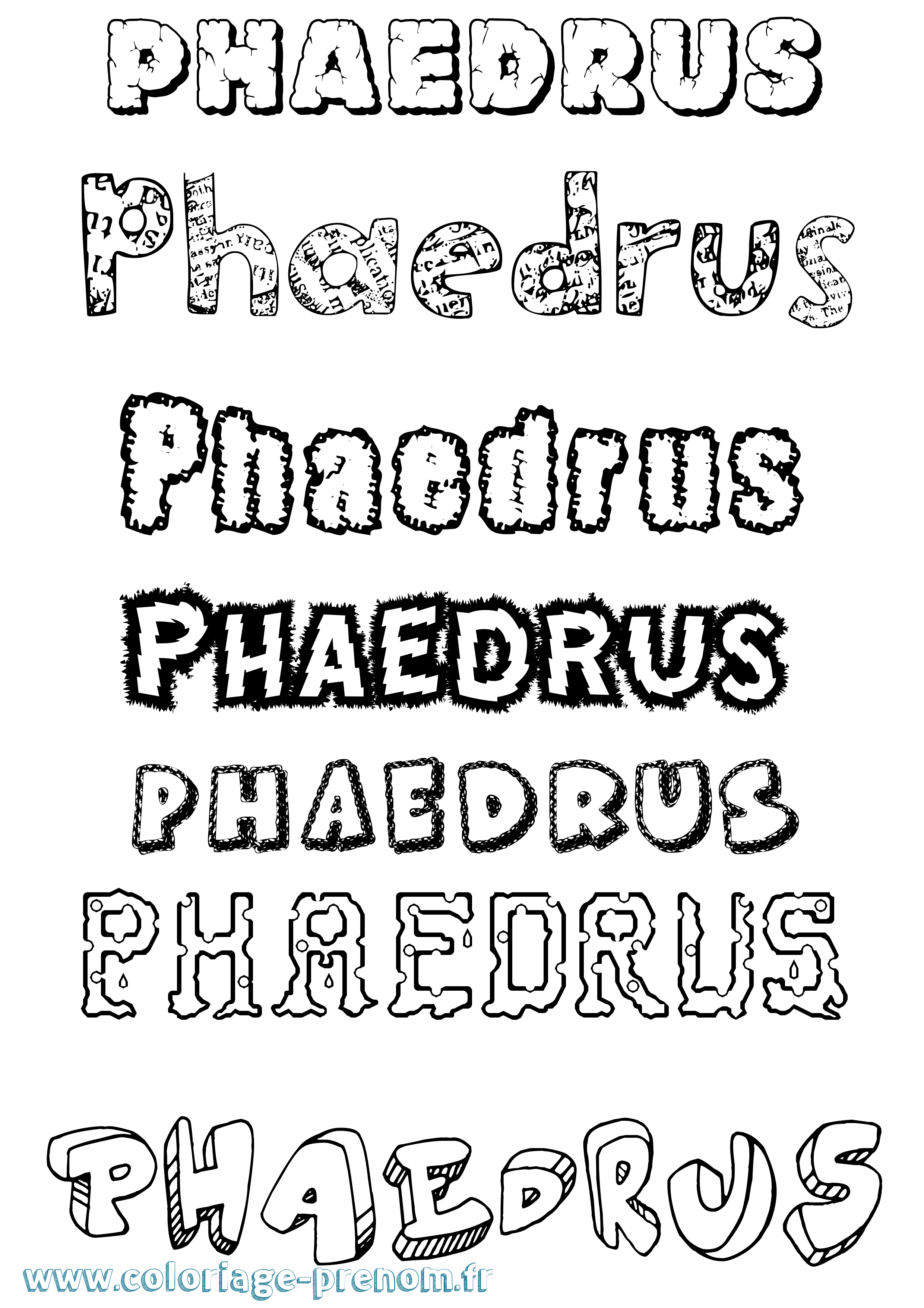 Coloriage Phaedrus Destructuré Coloriage prénom Phaedrus Destructuré